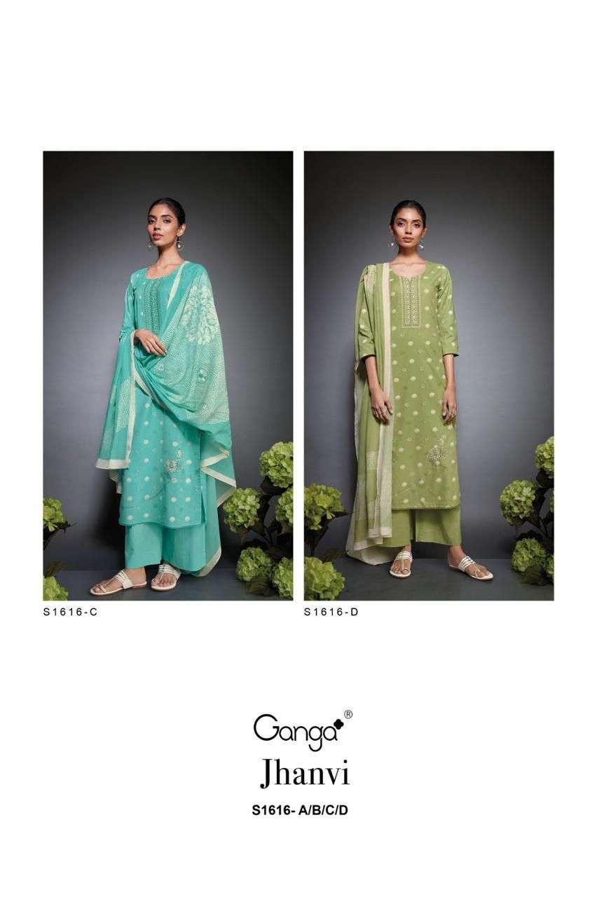 ganga jhanvi 1616 series premium cotton designer salwar kameez catalogue online dealer surat 