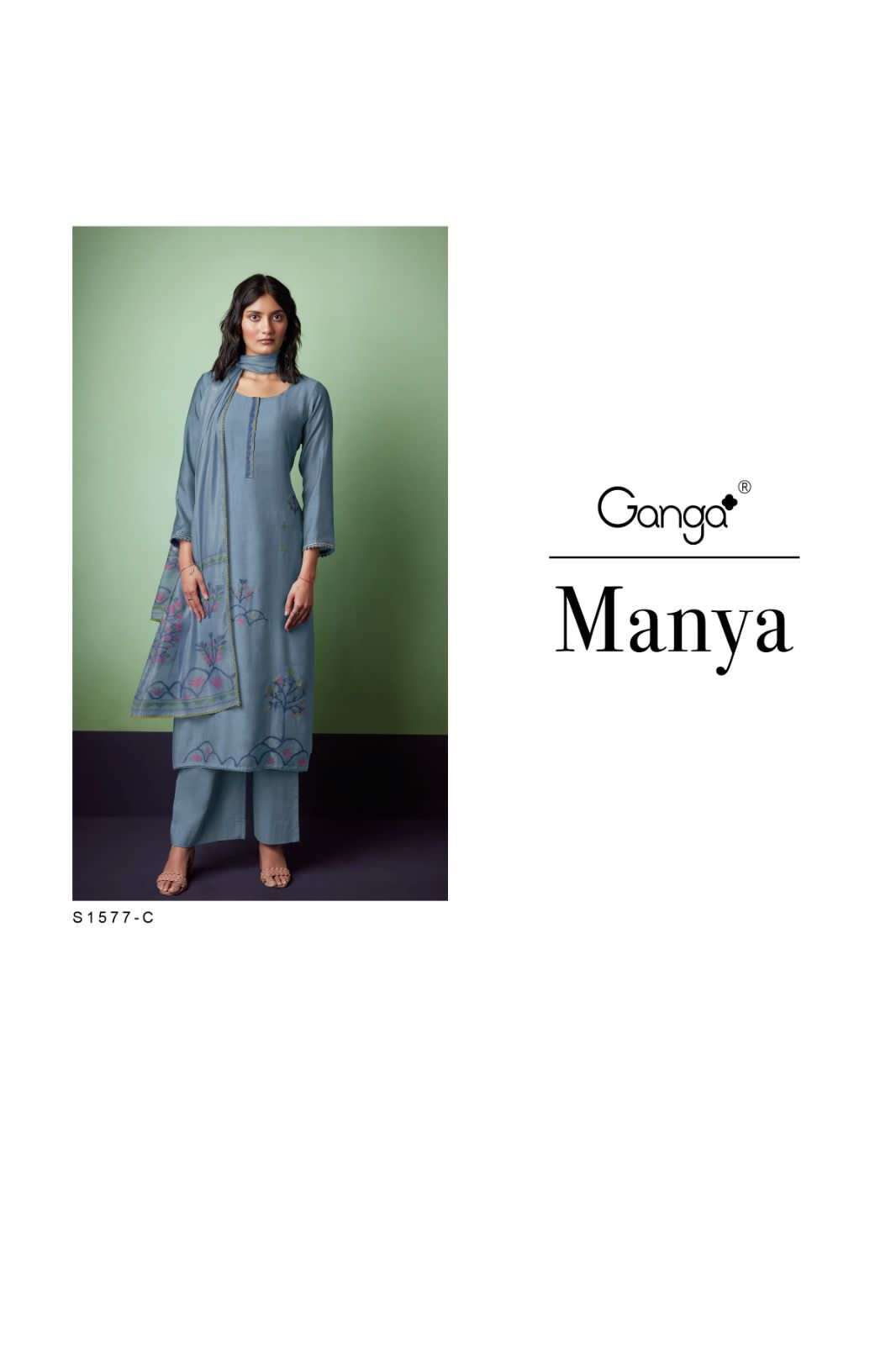 ganga manya 1577 series unstich designer salwar kameez catalogue design 2023 