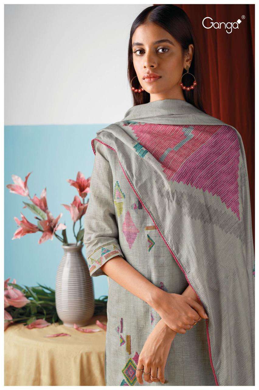 ganga mira 1540 series stylish designer top bottom with dupatta latest catalogue surat