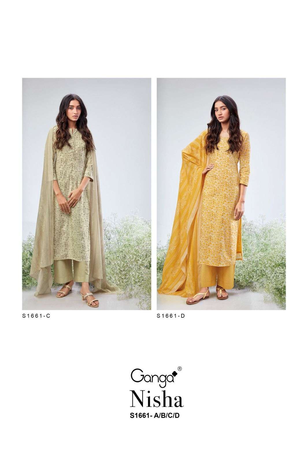 ganga nisha 1661 series unstich designer salwar kameez catalogue wholesale price surat 