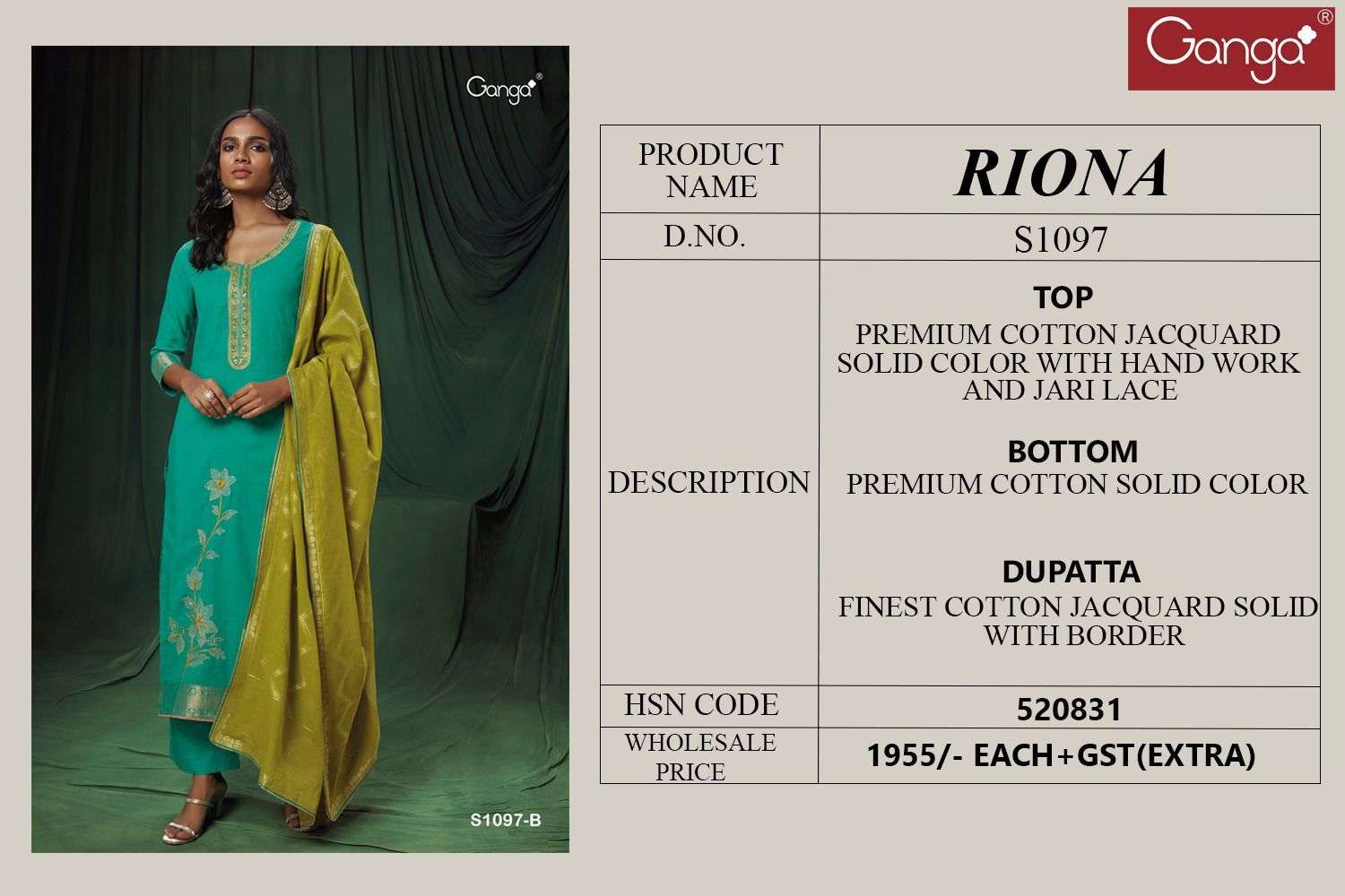 ganga riona 1097 series exclusive designer salwar kameez catalogue online market surat