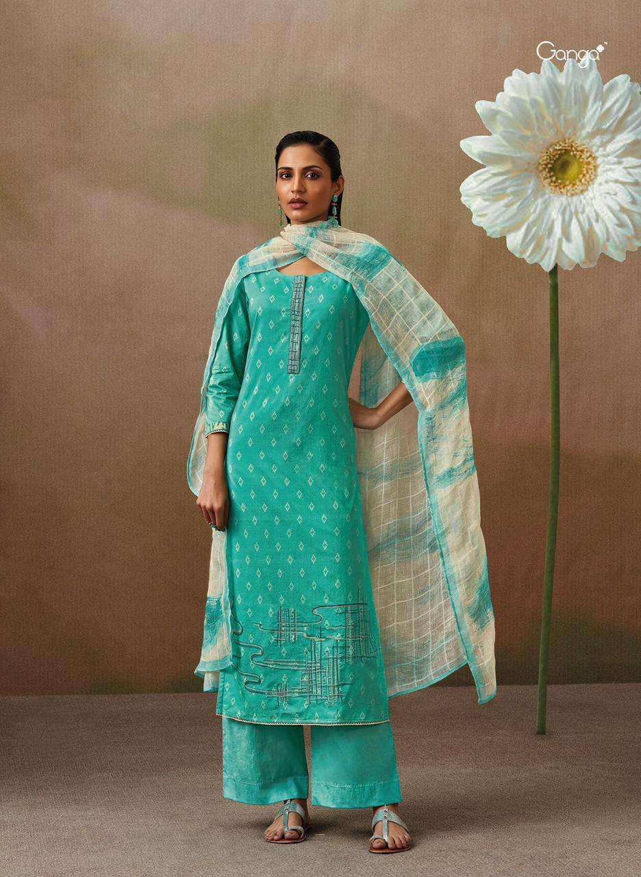 ganga rubi premoium cotton designer dress material collection wholesale price surat