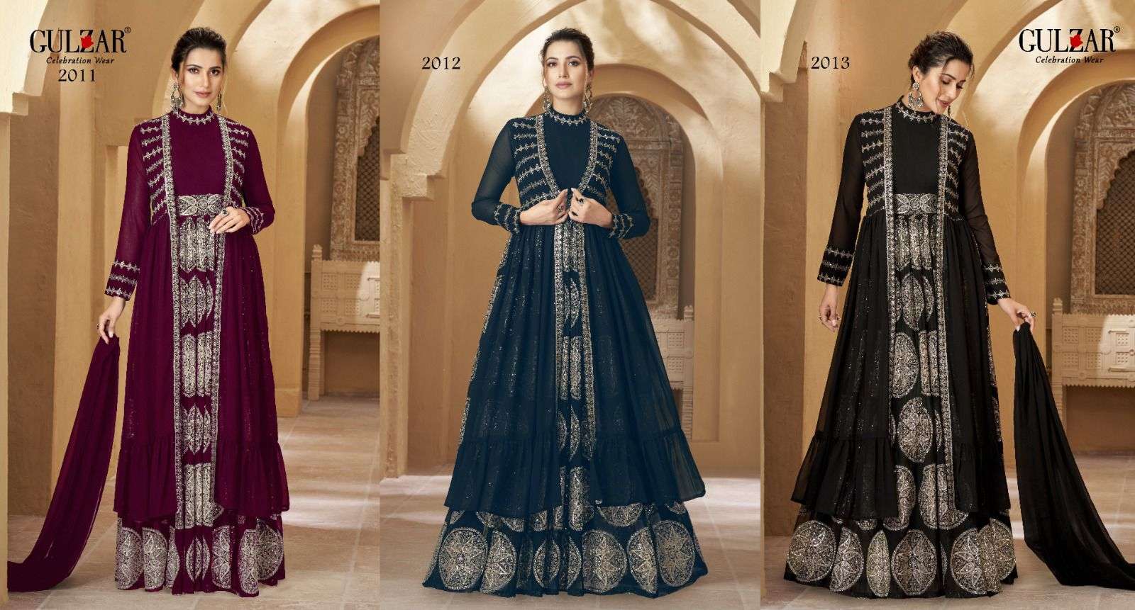 gulzar resham 2011-2013 series exclusive designer party wear dress latest catalogue surat 