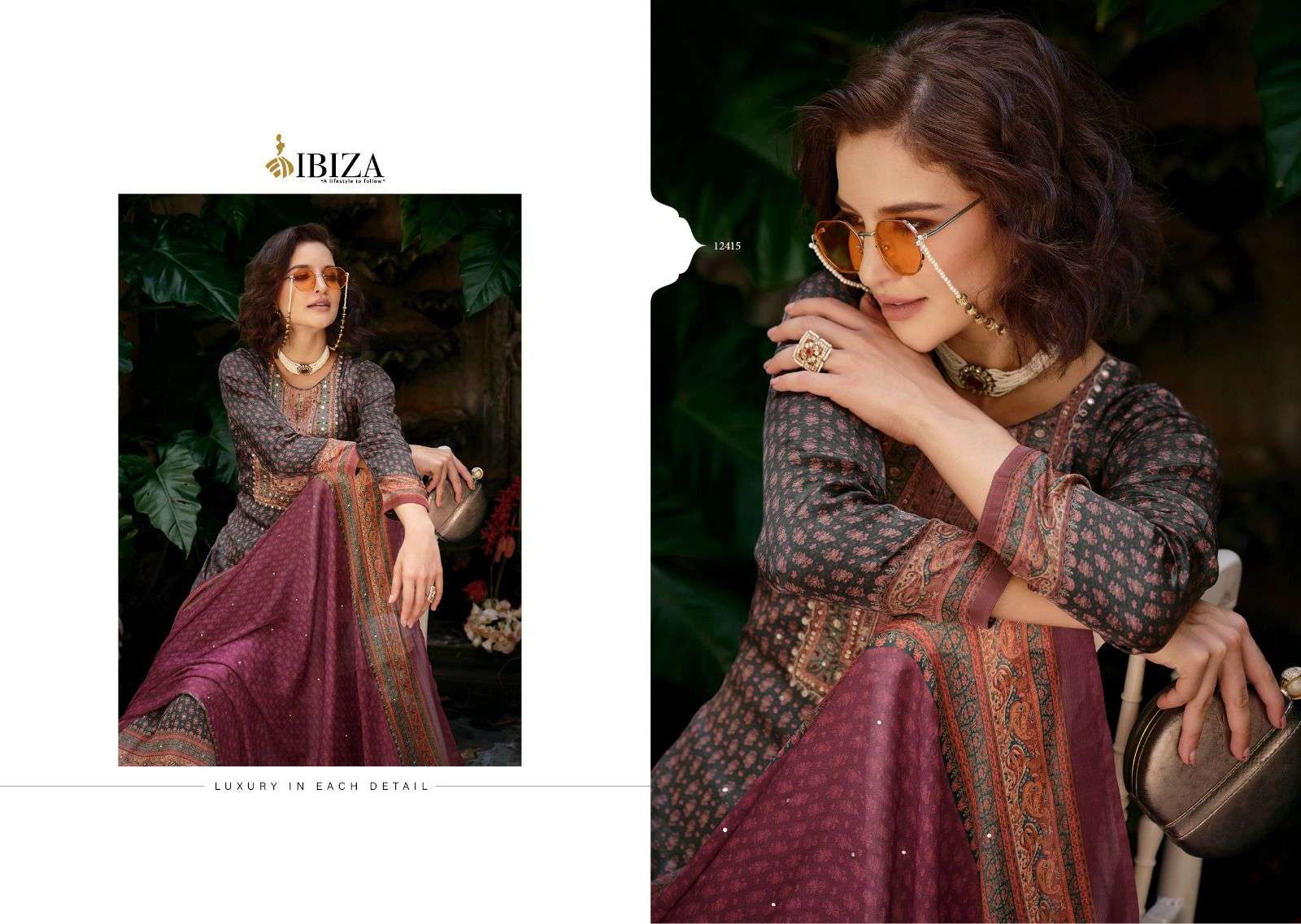 ibiza shaheena 12412-12419 series fancy designer salwar kameez catalogue exporter surat 