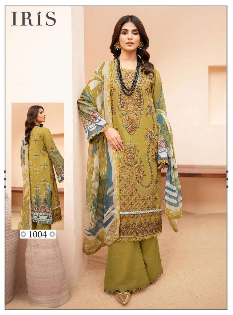 iris afsanah 1001-1010 series pure cotton designer pakistani salwar suits catalogue wholesale price surat 