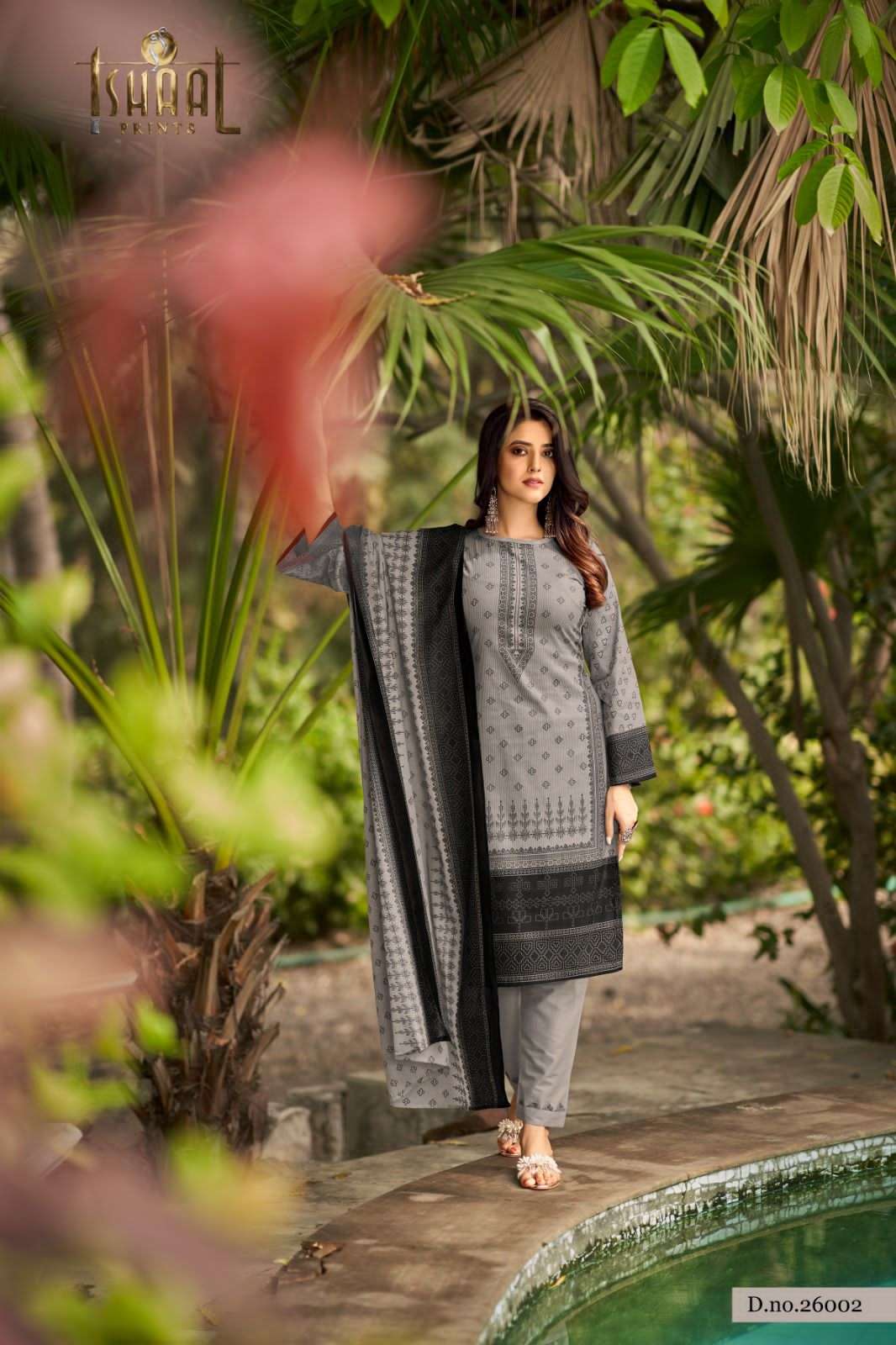ishaal prints gulmohar vol-26 26001-26010 series pure lawn designer salwar suits catalogue surat