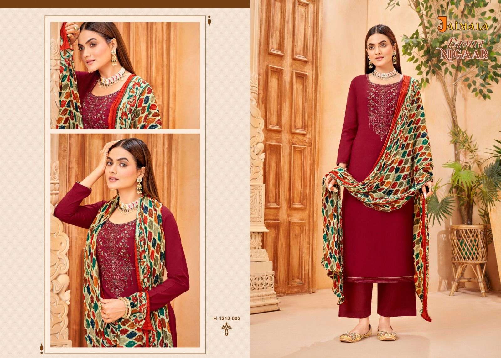 jaimala nigaar stylish designer salwar kameez catalogue manufacturer surat