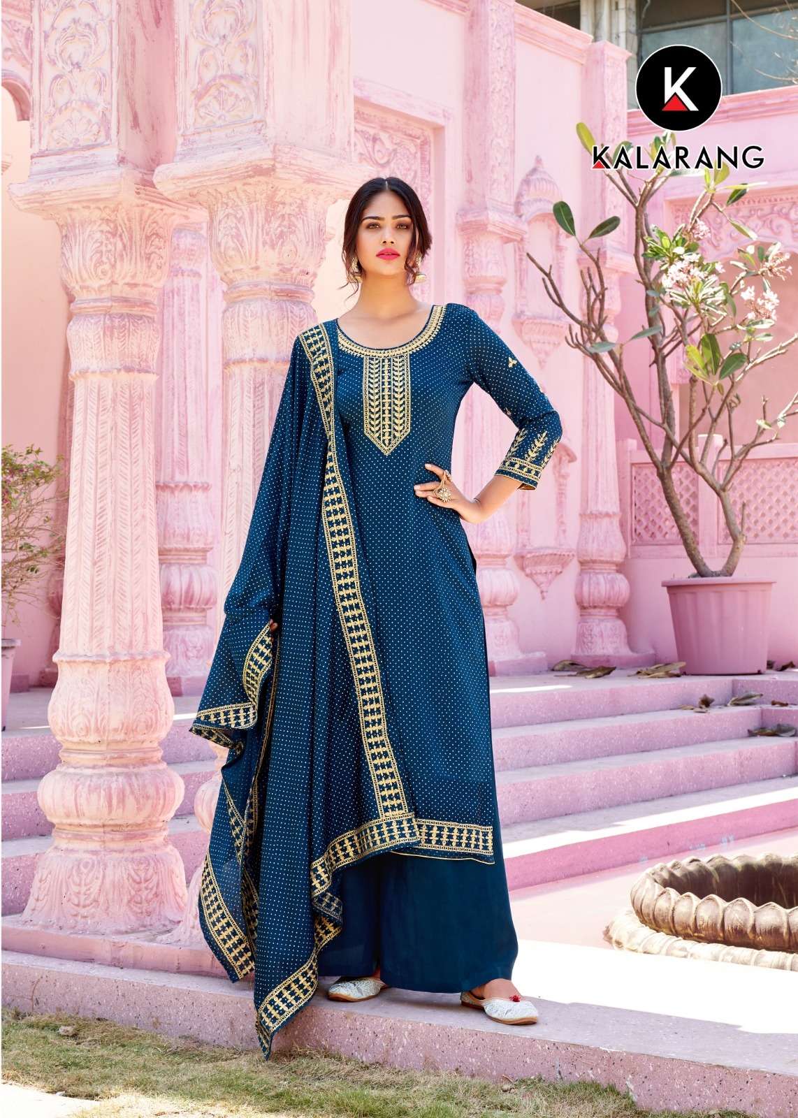kalarang shraddha 10421-10426 series stylish designer top bottom with dupatta new collection surat