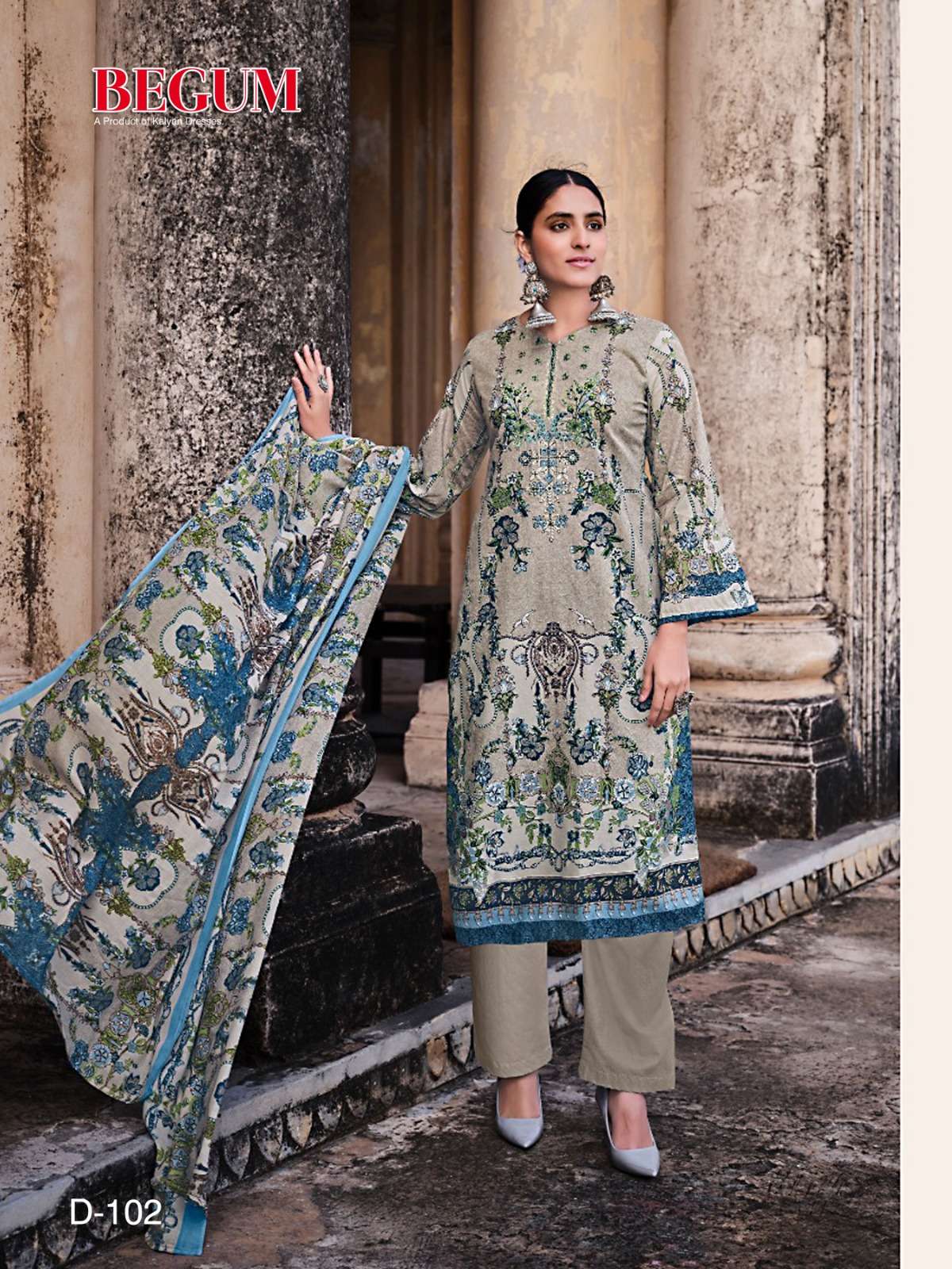 kalyan begum vol-1 101-106 series pure cotton designer salwar kameez catalogue wholesale price surat