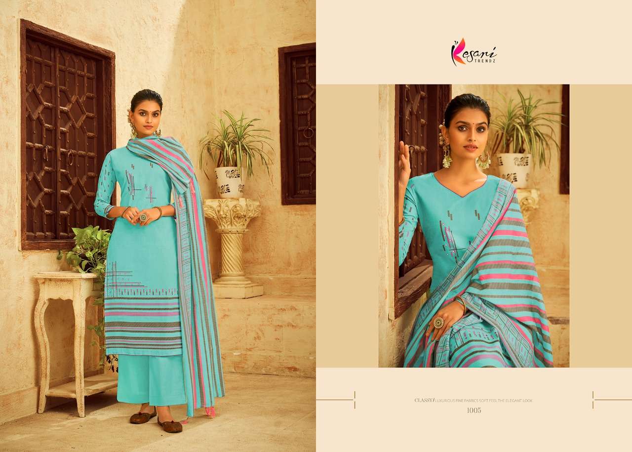 kesari trendz alisha 1001-1006 series lawn cotton designer salwar kameez catalogue wholesale price surat 
