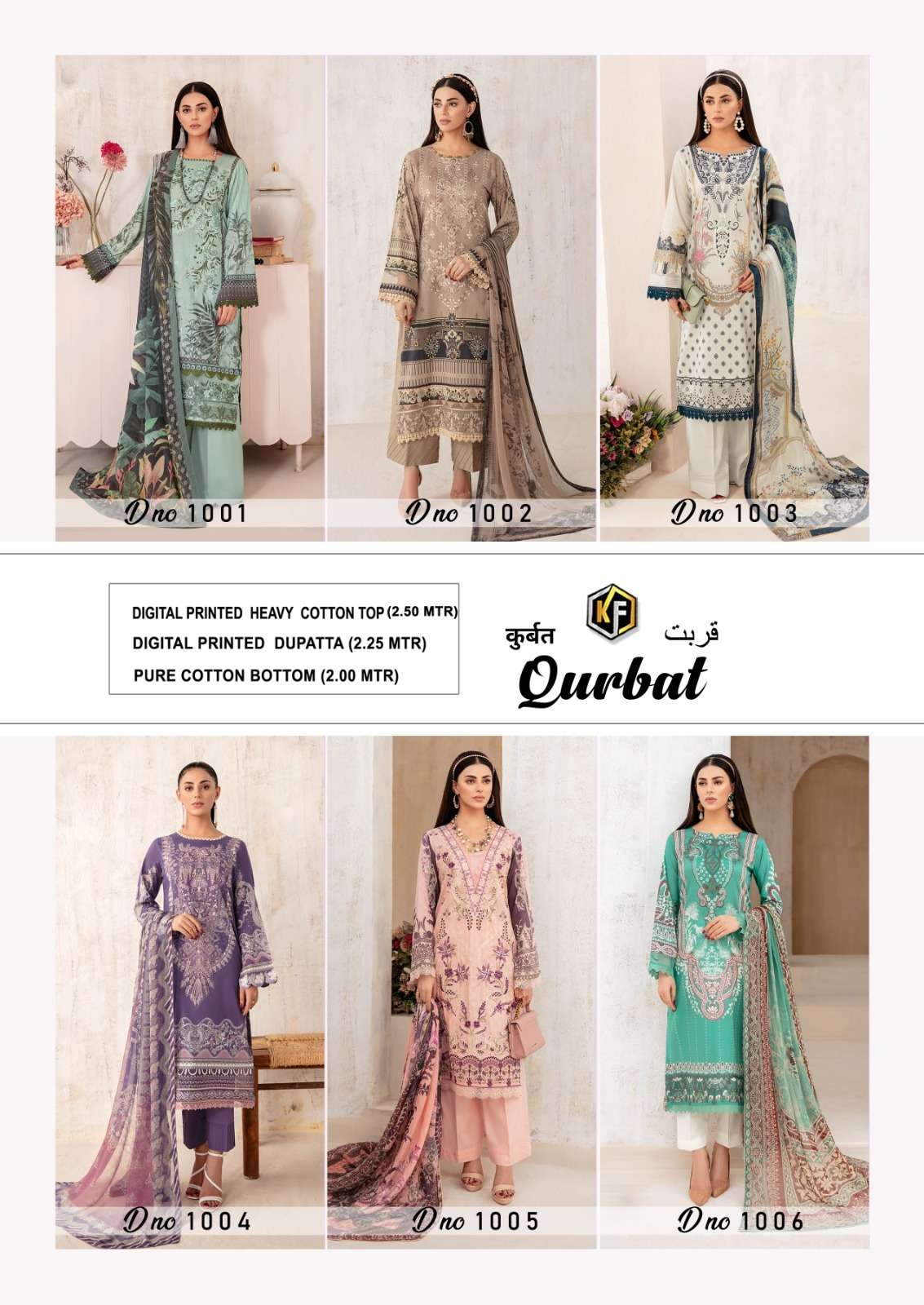keval fab qurbat 1001-1006 series lawn cotton designer salwar kameez catalogue design 2023 