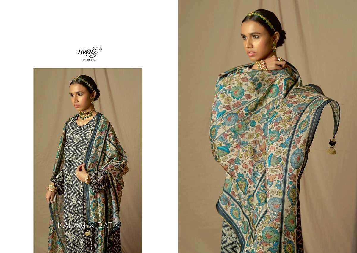 kimora heer kalam x batik 8961-8968 series muslin silk digital printed unstich salwar suits collection surat