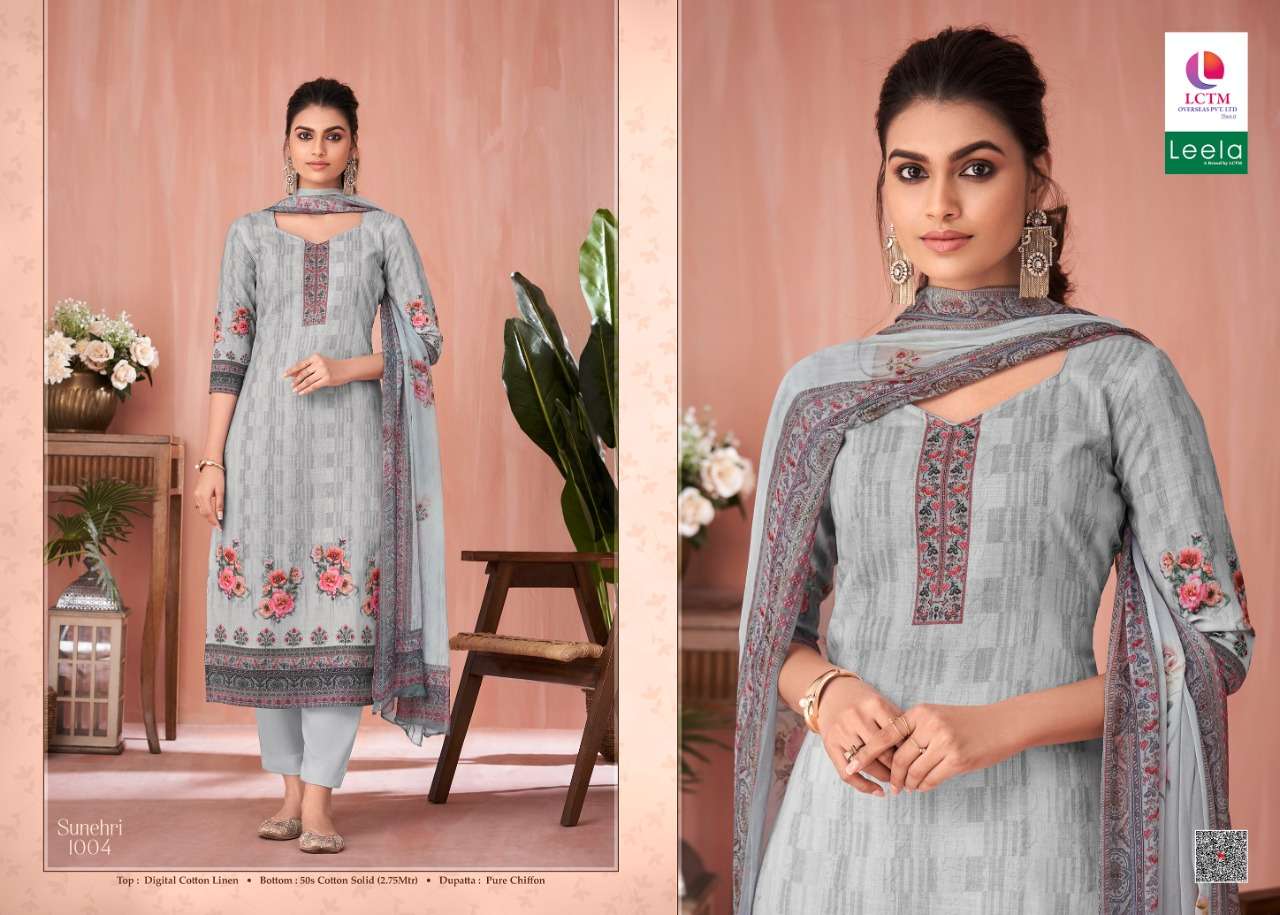 leela sunehri 1001-1006 series unstich designer dress material catalogue online market surat