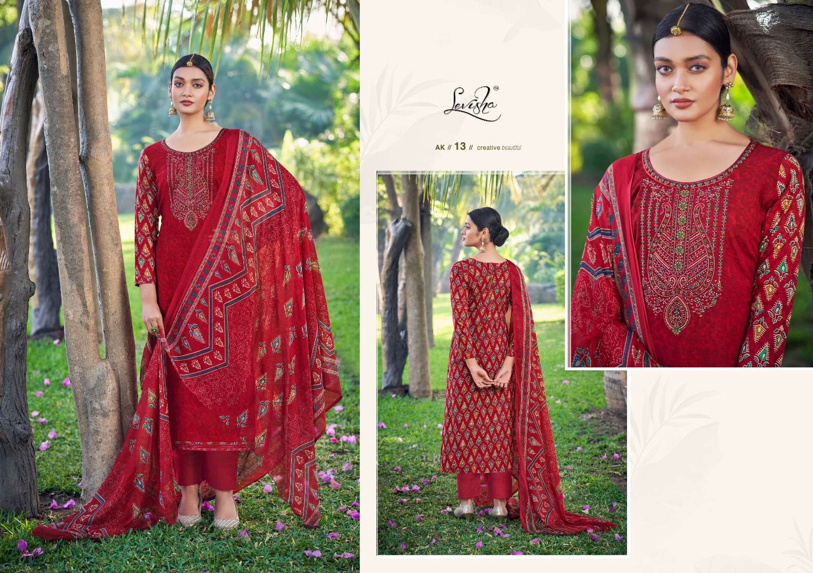 levisha anamika 13-18 series fancy designer salwar kameez catalogue manufacturer surat 