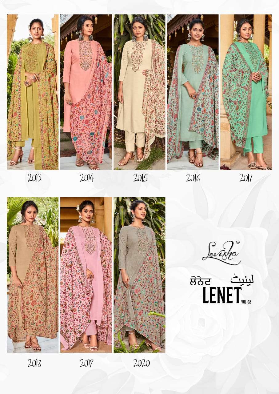 levisha lenet vol-2 2013-2020 series stylish designer salwar kameez catalogue manufacturer surat