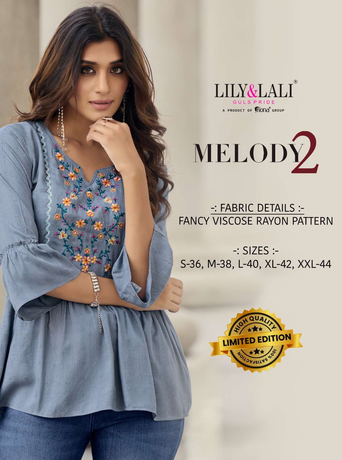 lily and lali melody vol-2 11601-11608 series exclusive designer tops catalogue wholesaler surat 