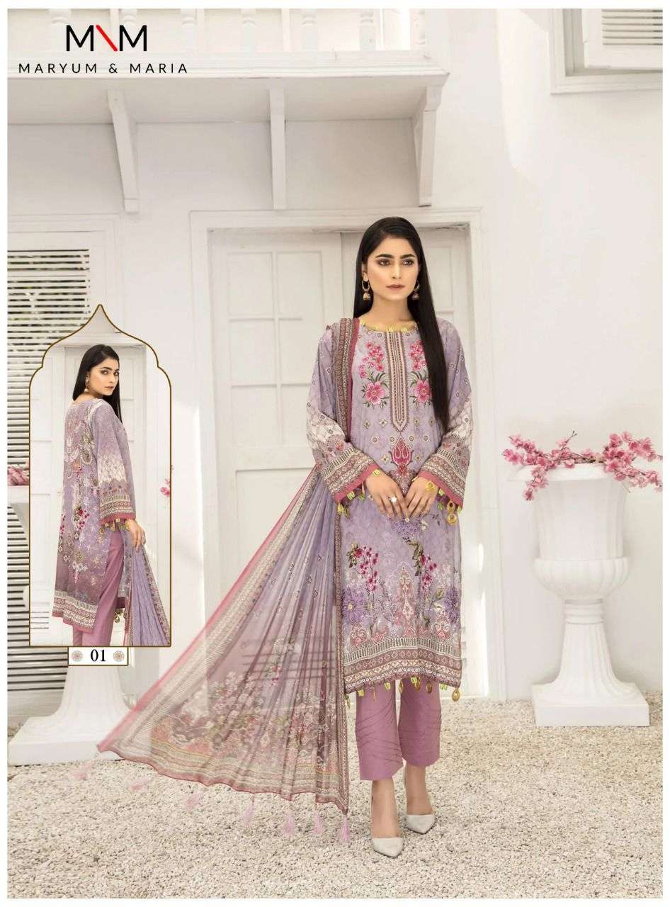 maryam&maria mahermah 01-10 series pure cotton designer salwar kameez wholesale price surat