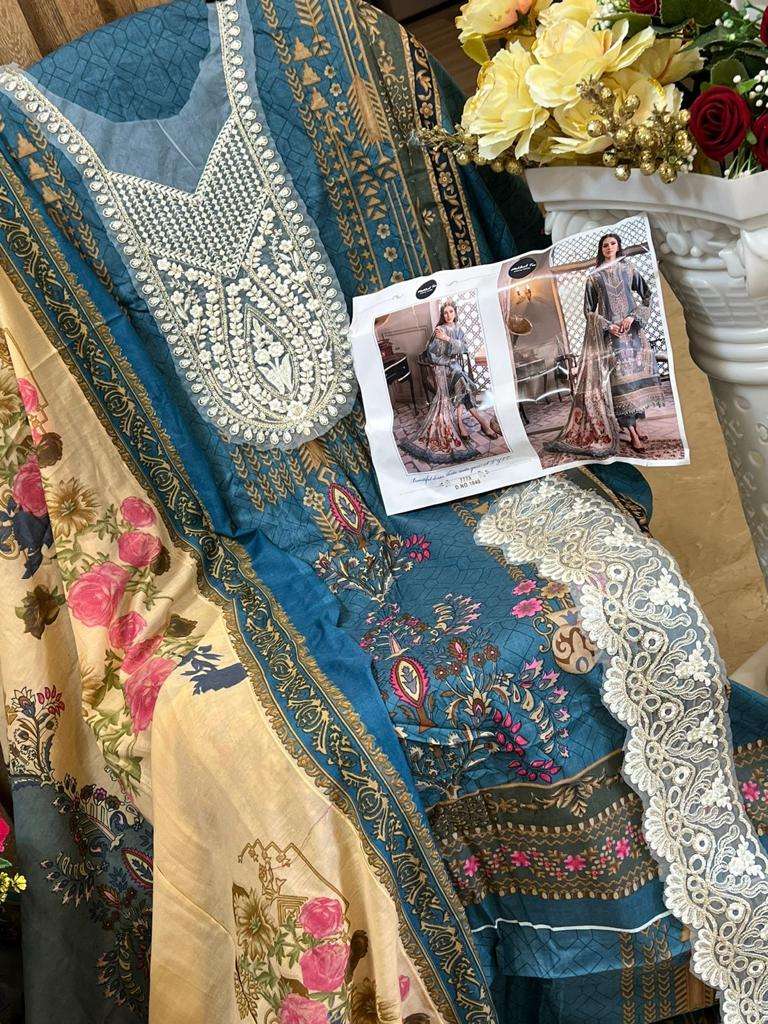 mehboob tex samahira vol-1 1039-1040 series fancy designer pakistani salwar suits catalogue wholesaler surat 