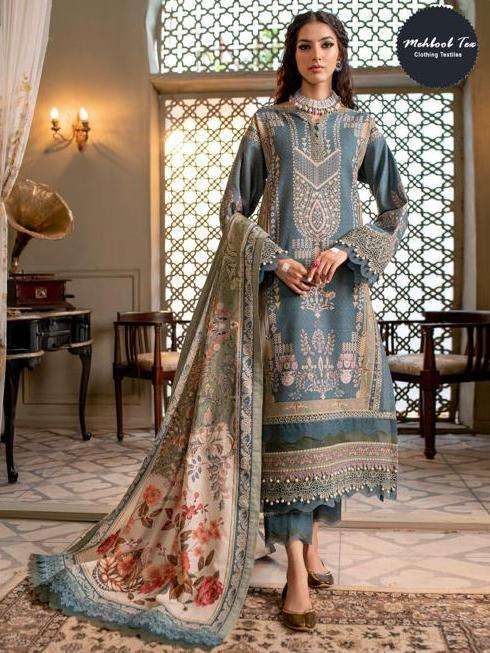 mehboob tex samahira vol-1 1039-1040 series unstich designer pakistani salwar suits manufacturer surat