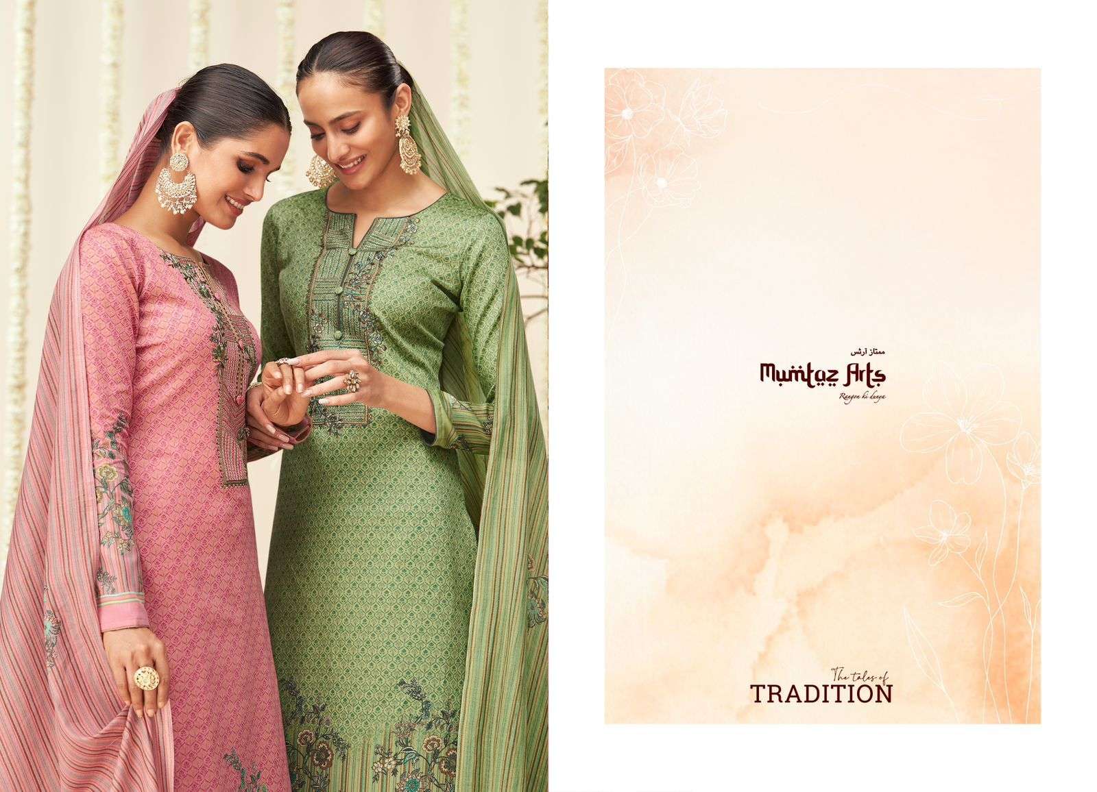 mumtaz arts by the tales of tradition 12001-12008 series jam satin salwar suits 8 pcs catalogue 