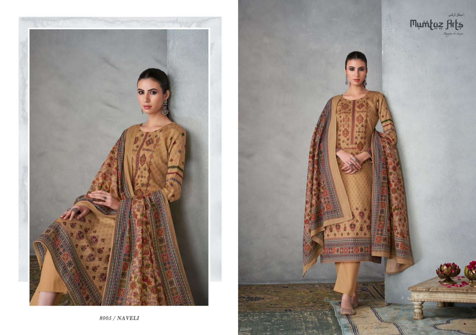 mumtaz arts naveli 8001-8008 series trendy designer salwar suits catalogue online supplier surat 