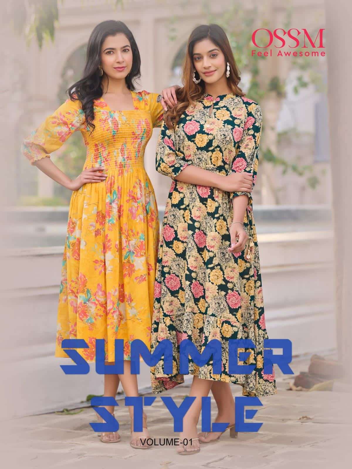 ossm summer style trendy designer flair style kurtis latest catalogue surat 