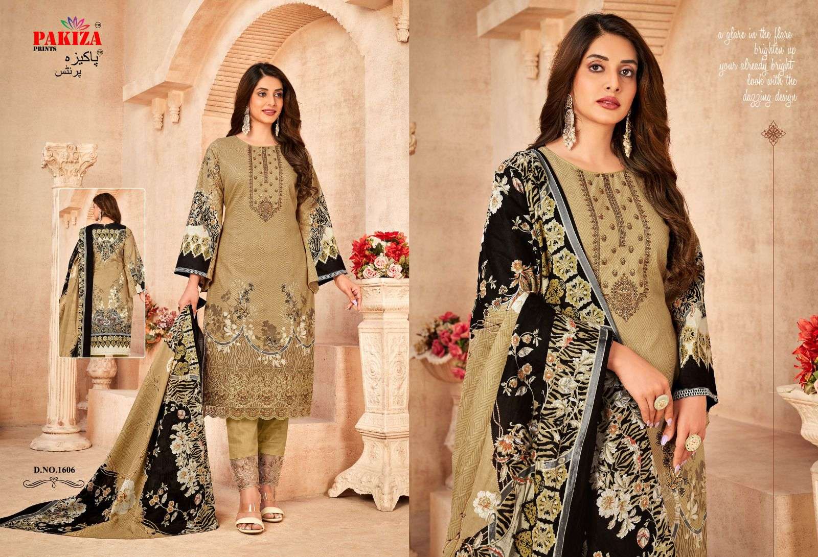 pakiza prints gulal vol-16 1601-1610 series trendy designer salwar kameez dress material manufacturer surat 