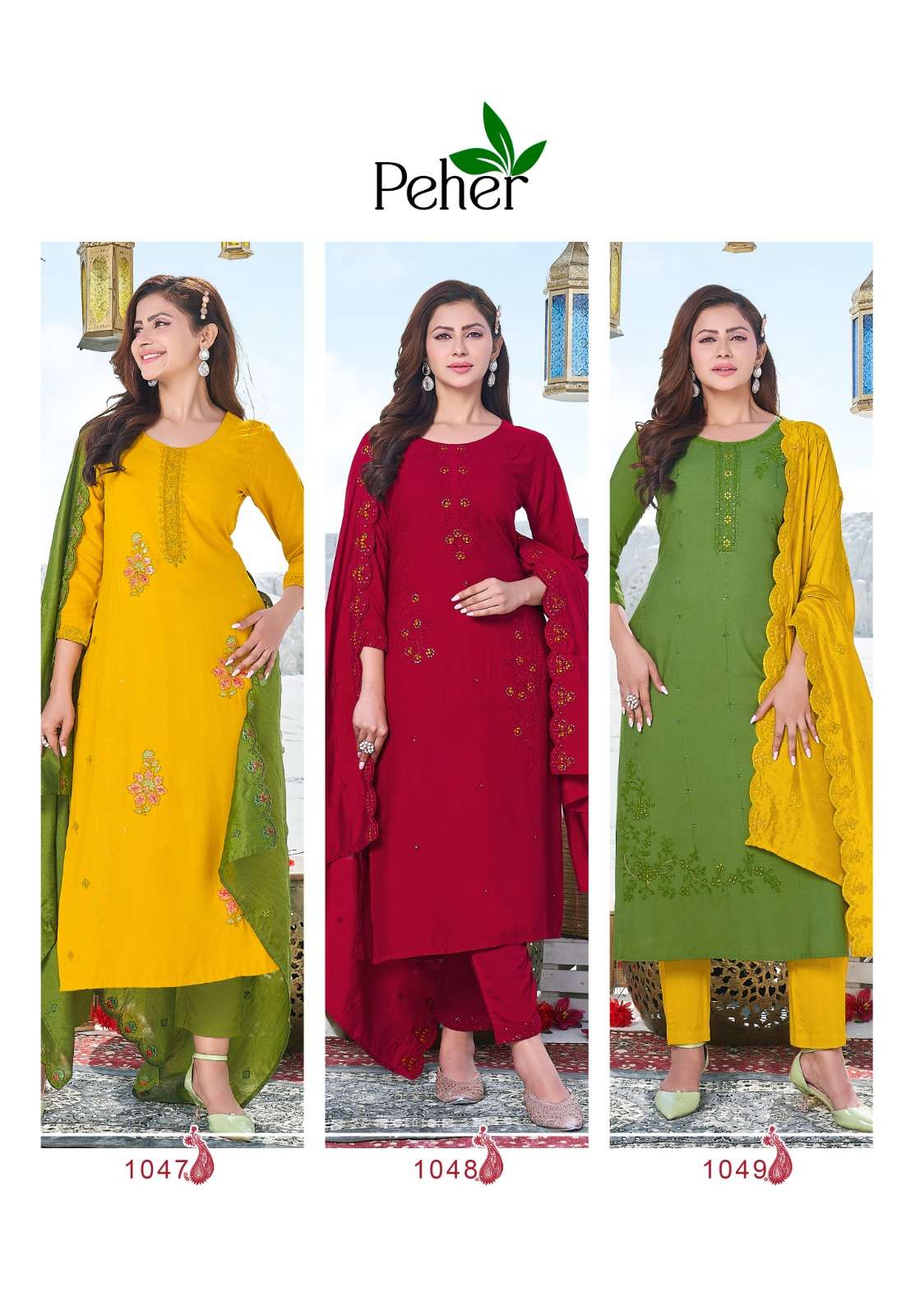 peher seher vol-7 1047-1051 series fancy look designer kurtis catalogue online market surat 