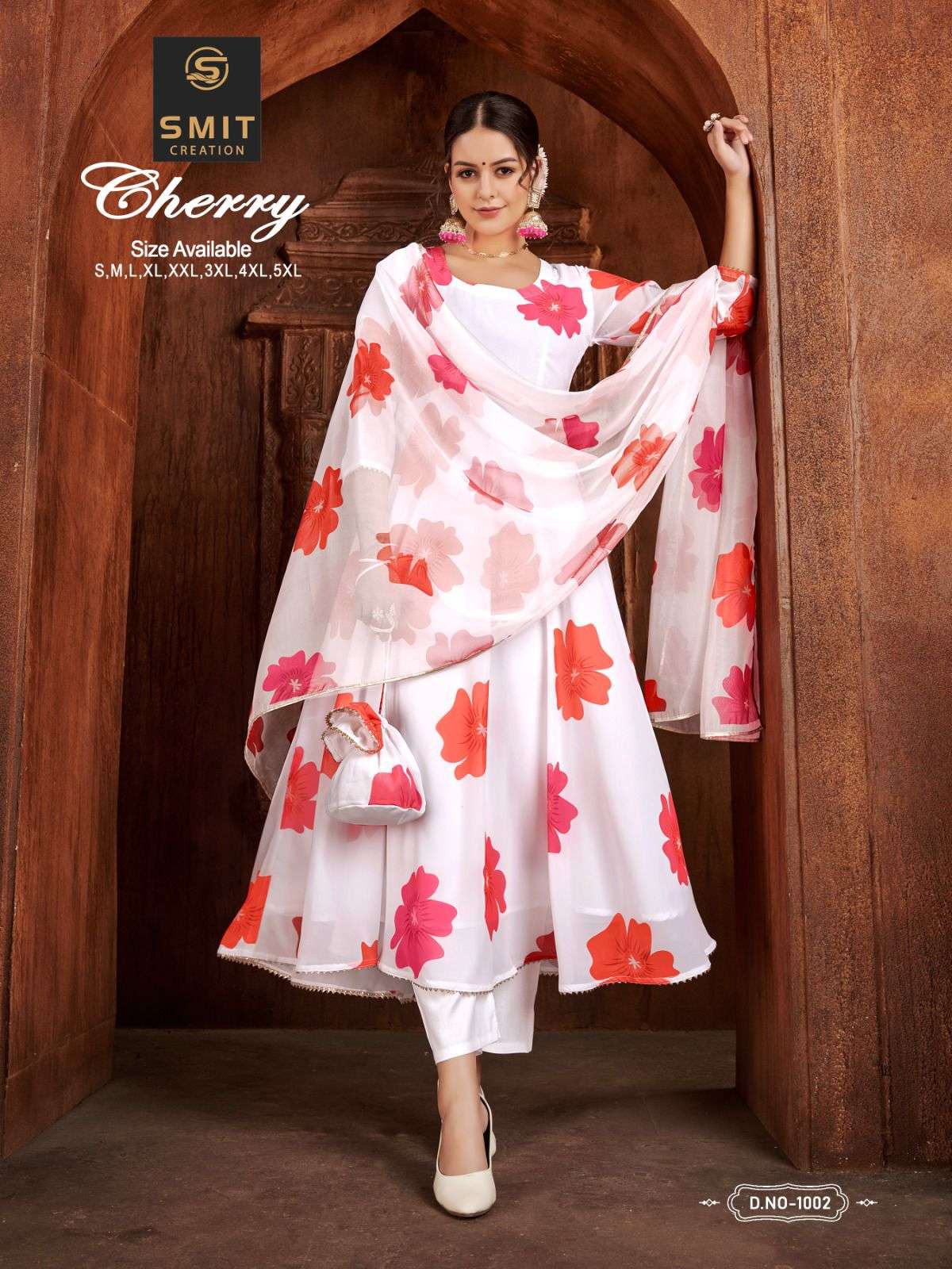 poonam designer cherry pure georgette designer gown collection wholesale price surat