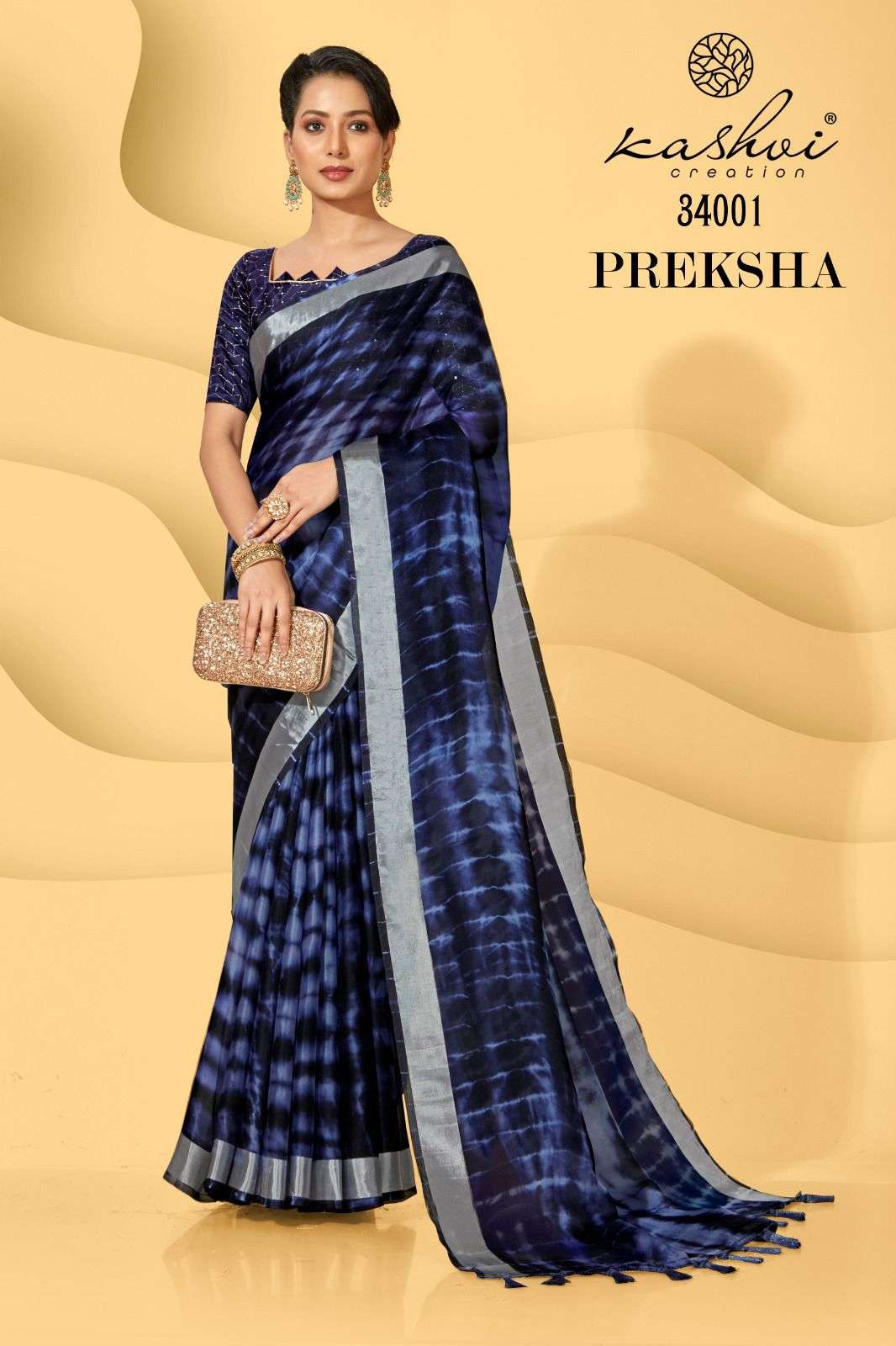 preksha by kashvi creation fine georgette designer saree catalogue exporter surat