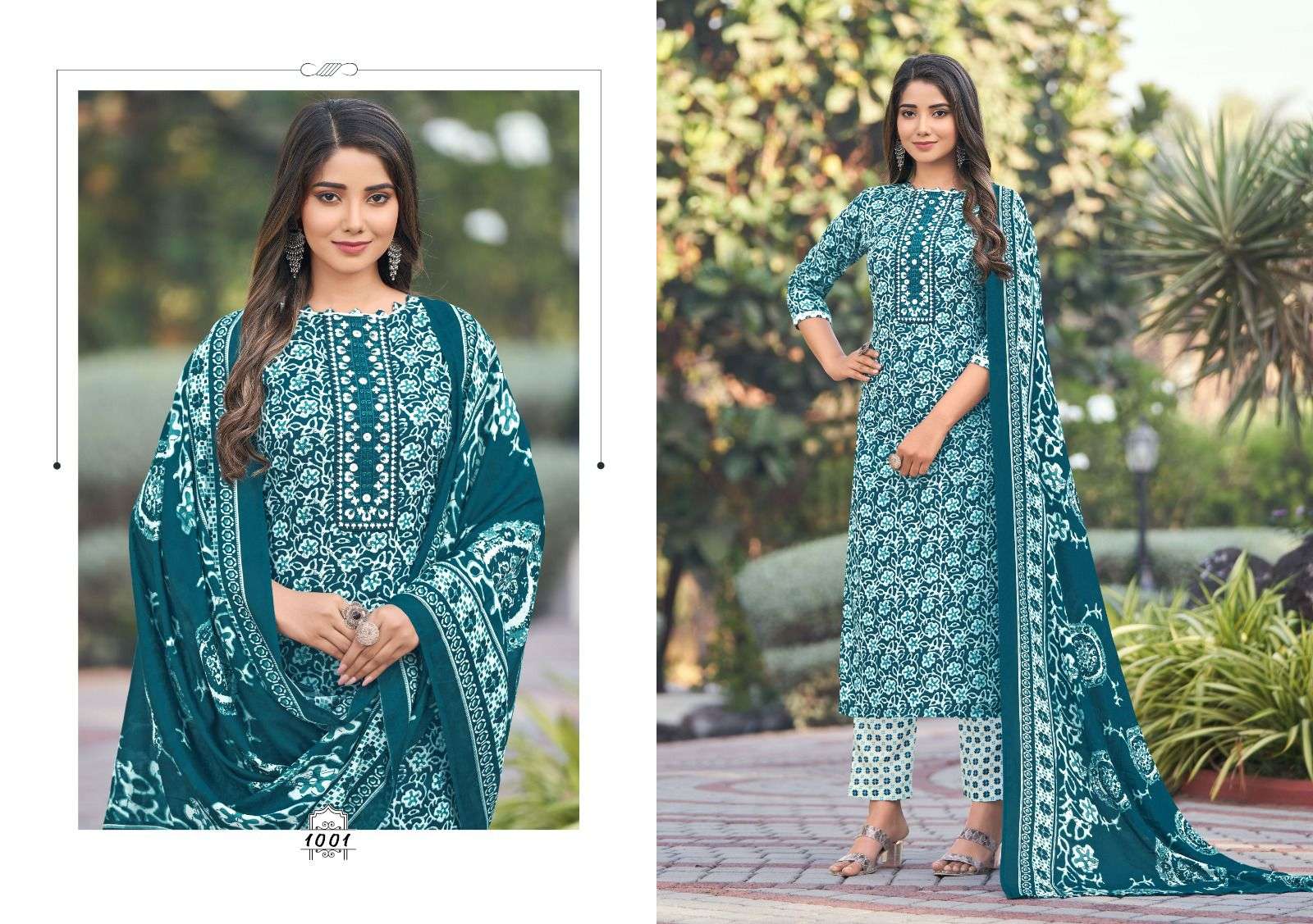 radha fashion suhani 1001-1008 series pure cotton unstich salwar kameez surat