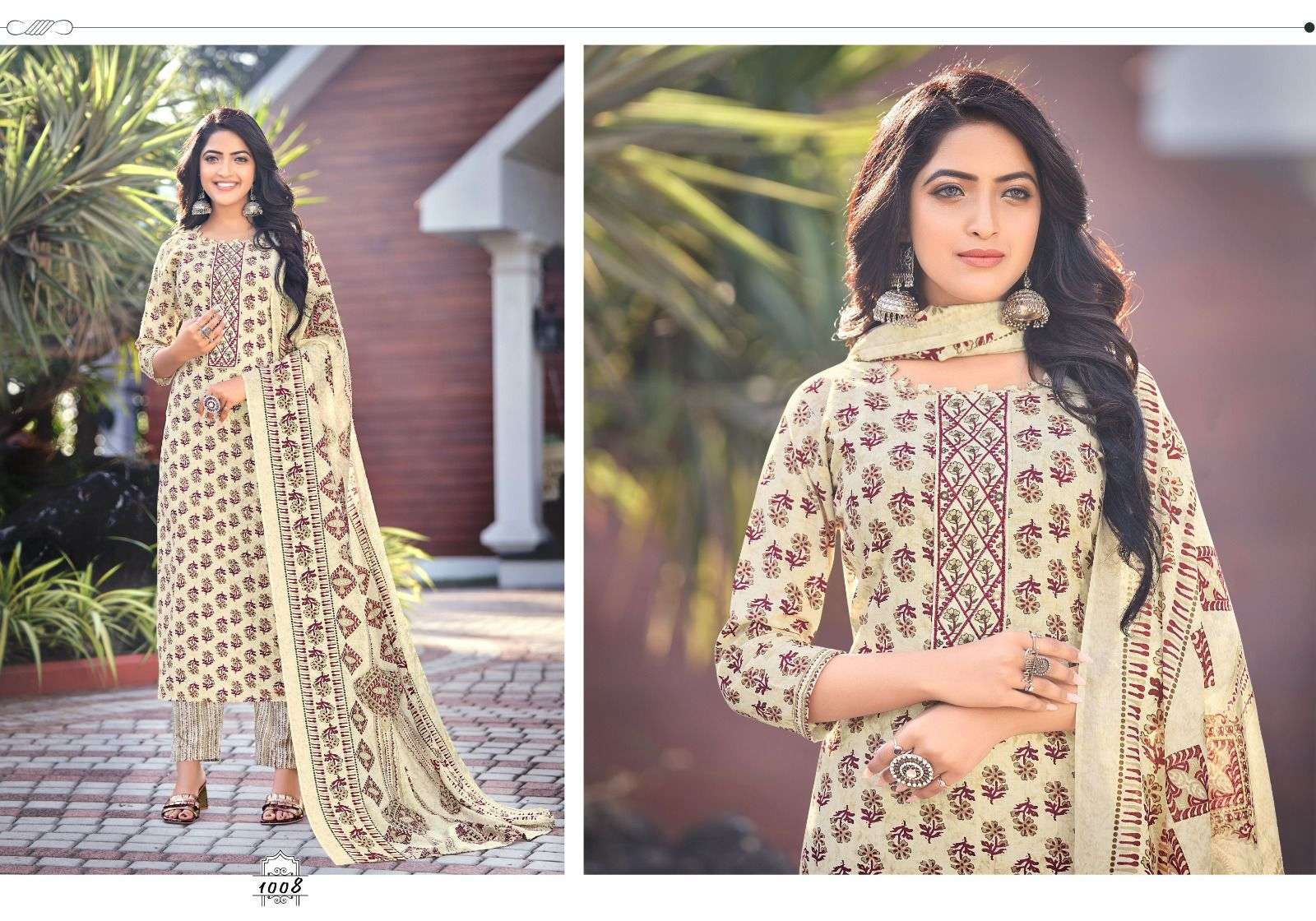 radha fashion suhani 1001-1008 series pure cotton unstich salwar kameez surat