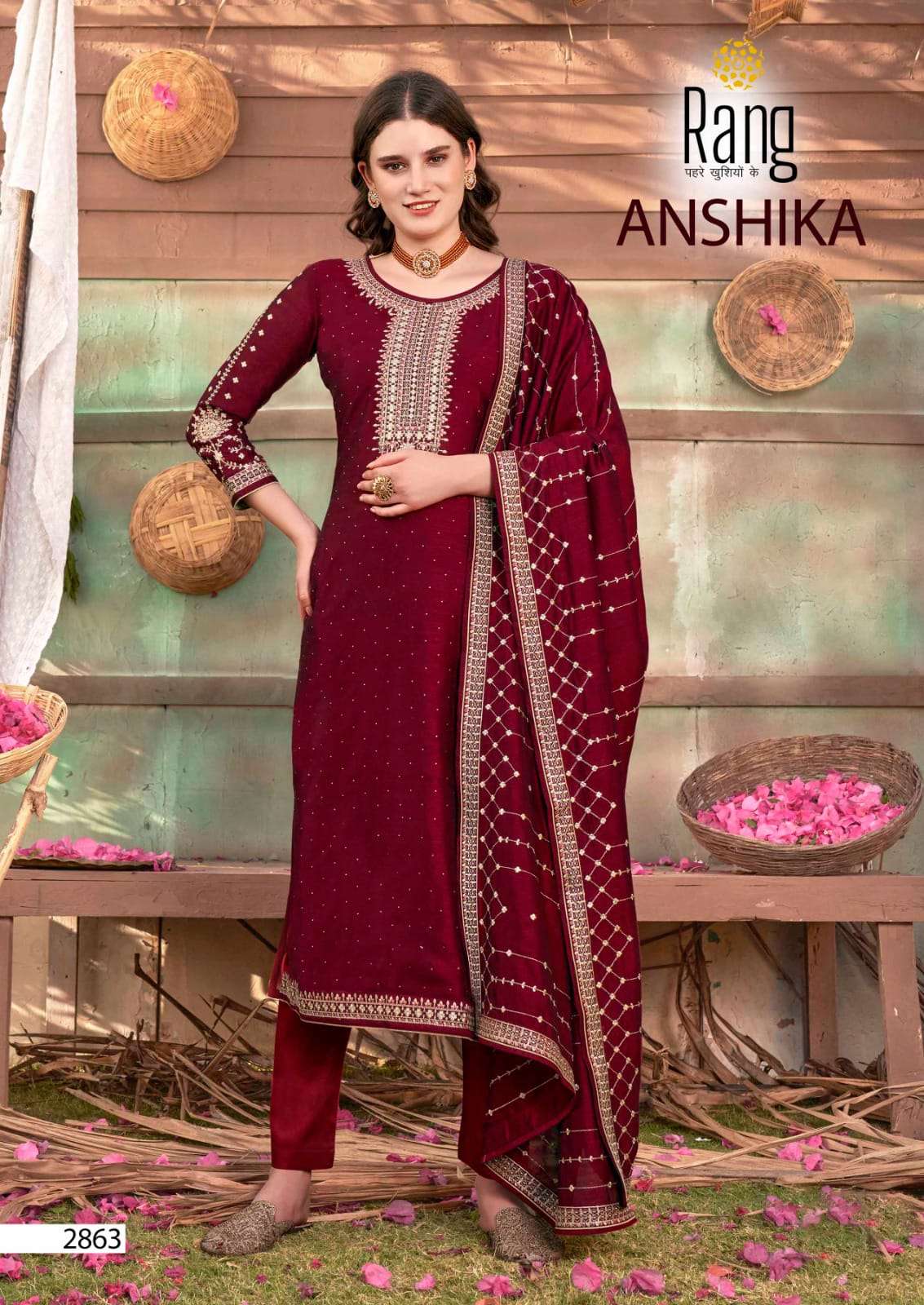 rang anshika 2861-2864 series vichitra silk work designer salwar kameez catalogue online market surat 