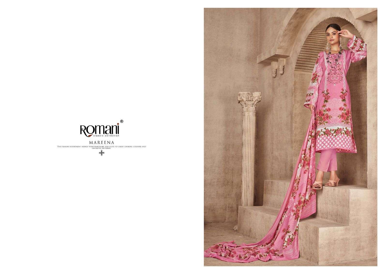 romani mareena vol-10 print with work designer salwar suits manufacturer surat 