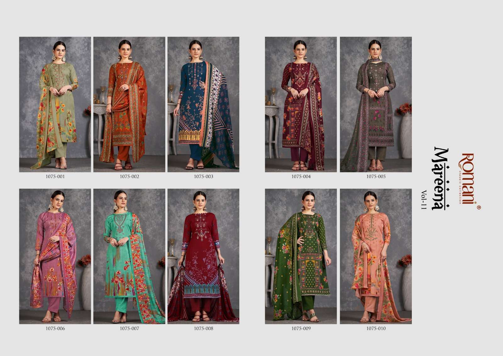 romani mareena vol-11 unstich designer salwar kameez catalogue wholesale price surat 