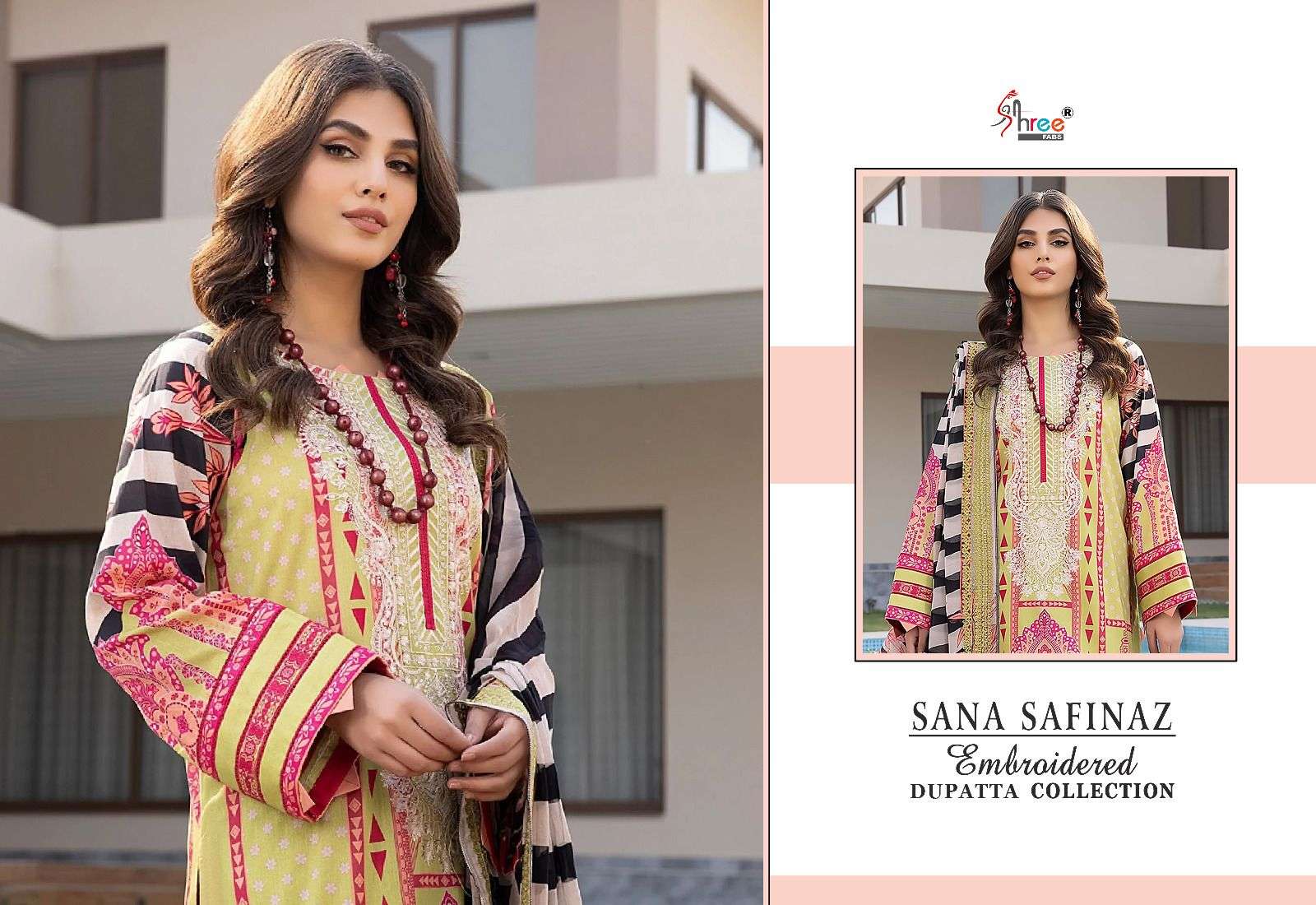 sana safinaz embroidered dupatta collection by shree fabs wholesale catalogue supplier surat