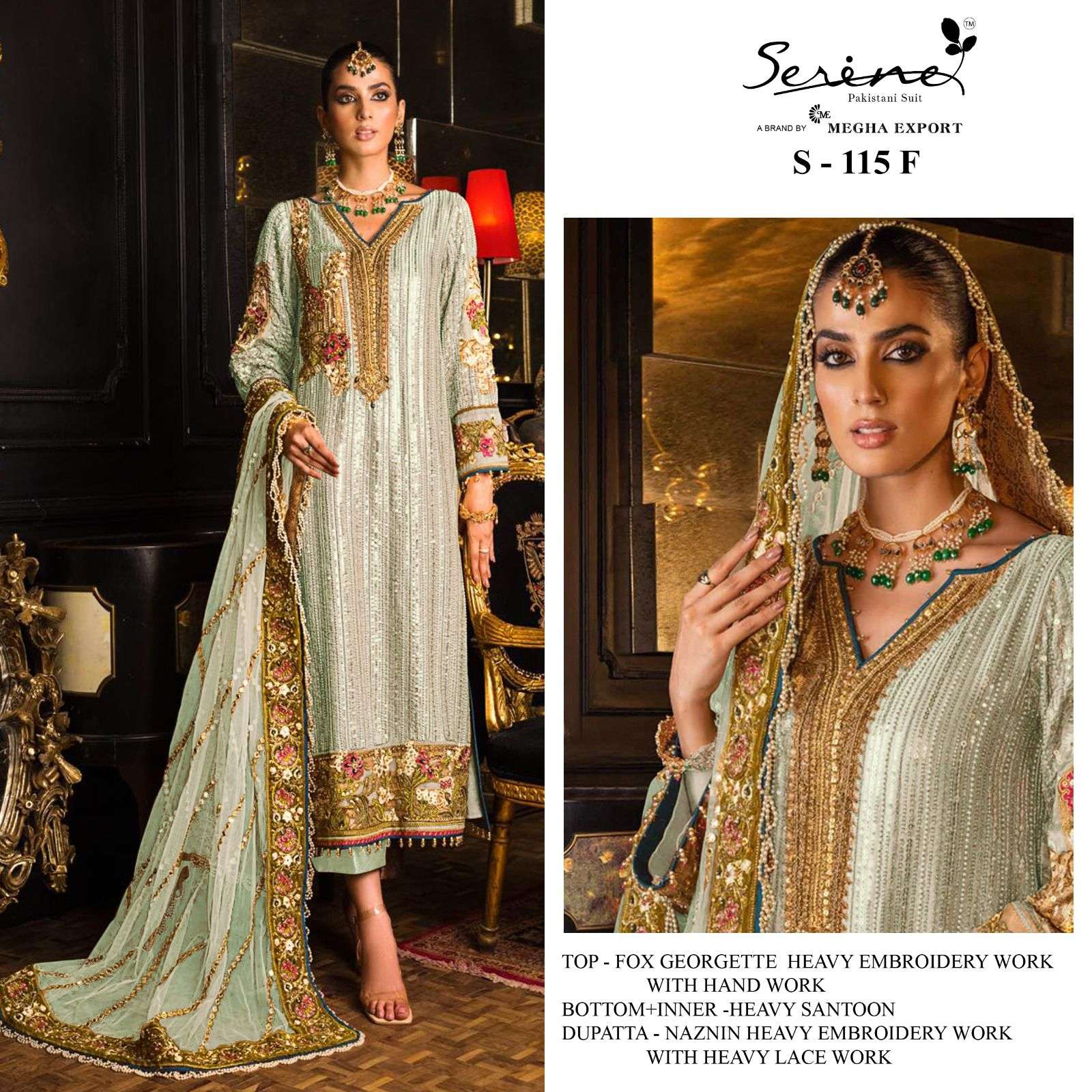 serine 115 series fancy look designer pakistani salwar suits catalogue wholesale price surat