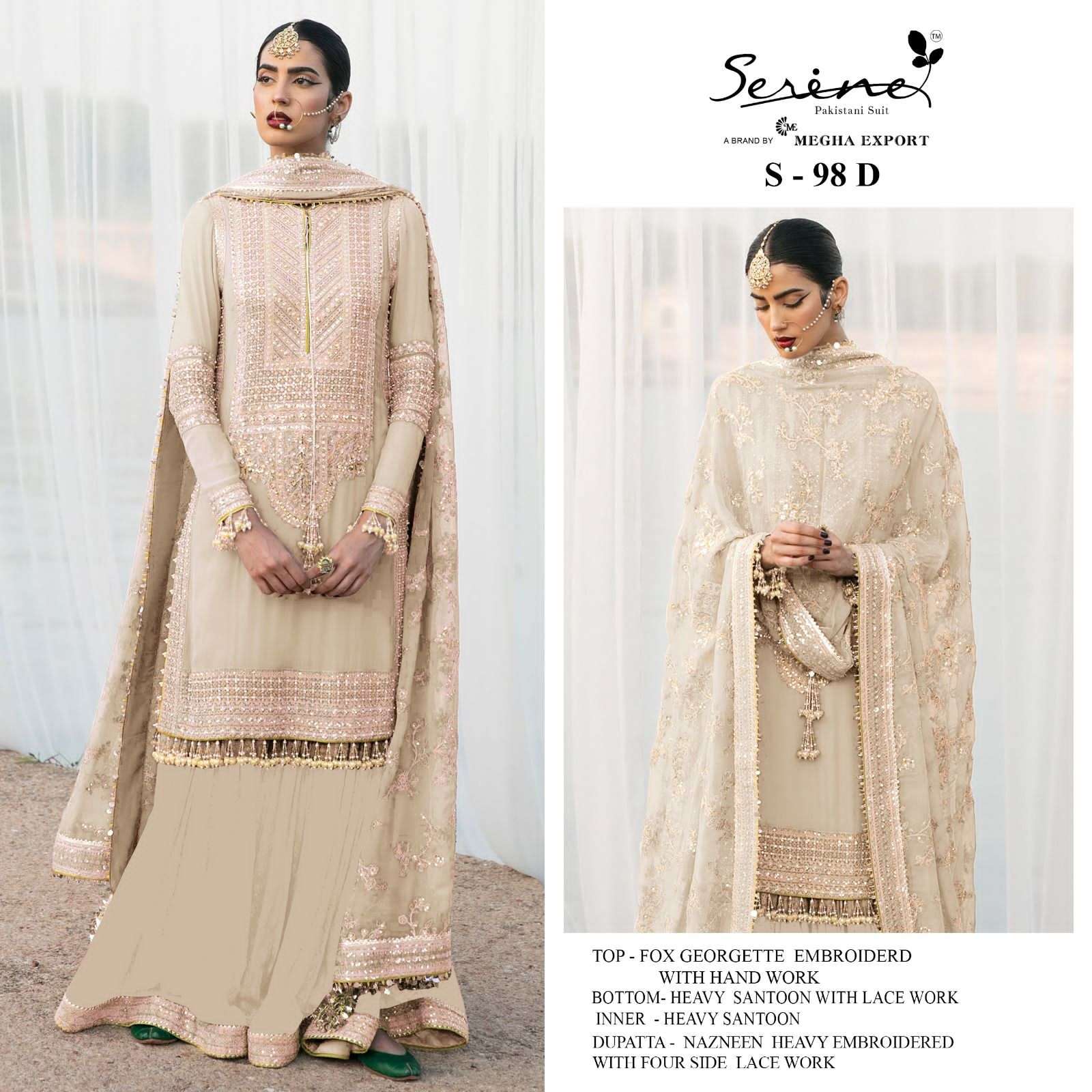 serine 98 series bridal look designer pakistani salwar suits wholesaler surat 