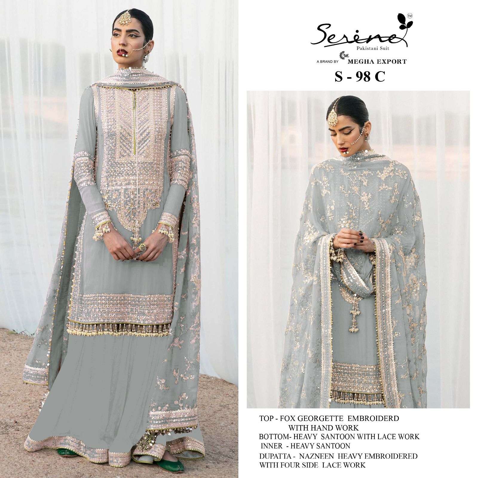 serine 98 series bridal look designer pakistani salwar suits wholesaler surat 