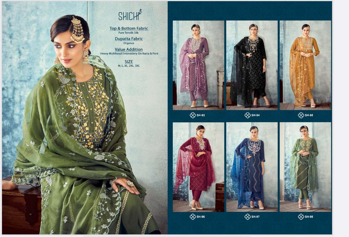 shichi baani stylish designer top bottom with dupatta catalogue wholesale price surat 