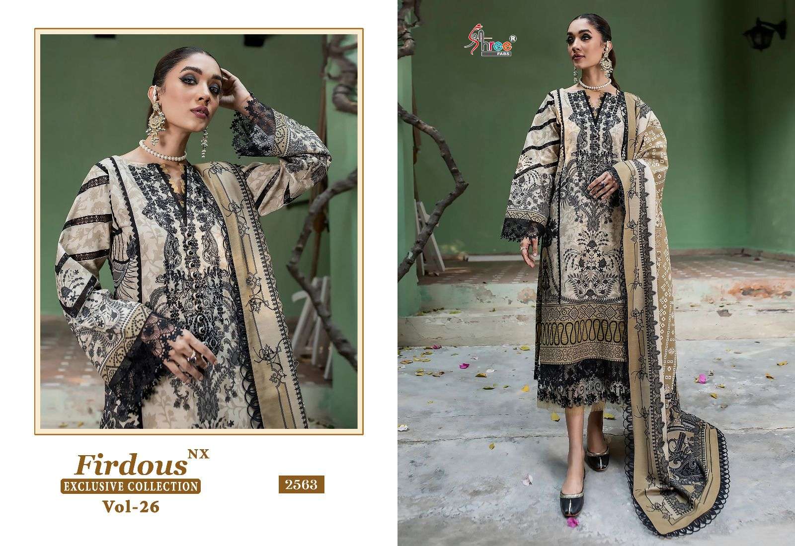shree fab firdous vol-26 nx unstich designer pakistani salwar kameez catalogue manufacturer surat 