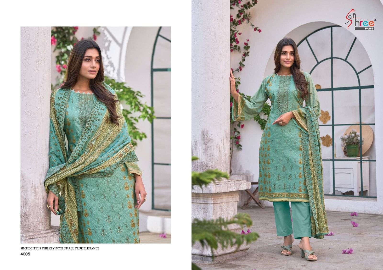 shree fabs bin saeed vol-4 4001-4006 series pakistani salwar kameez catalogue design 2023 