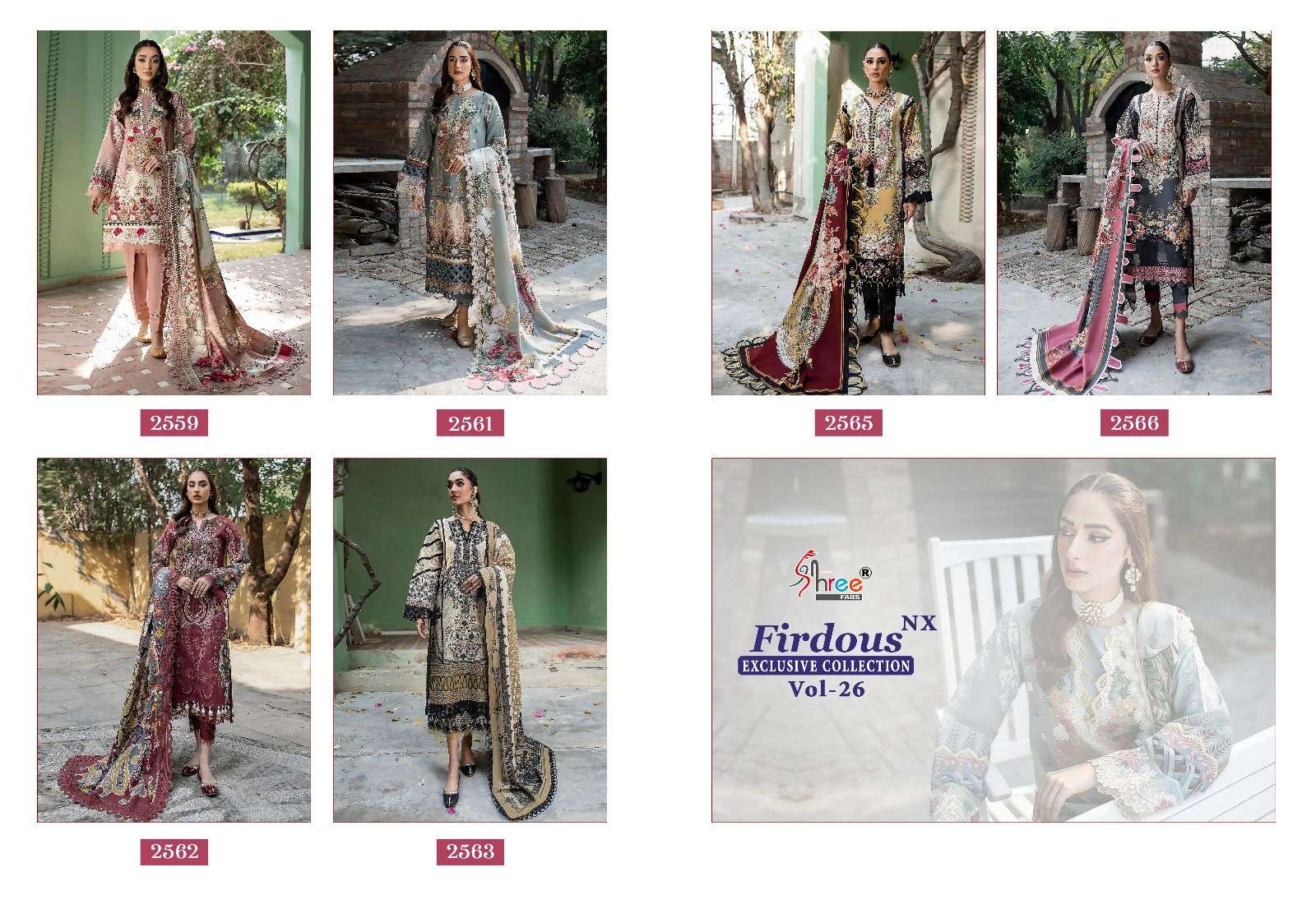 shree fabs firdous vol-26 nx fancy designer salwar kameez catalogue surat 