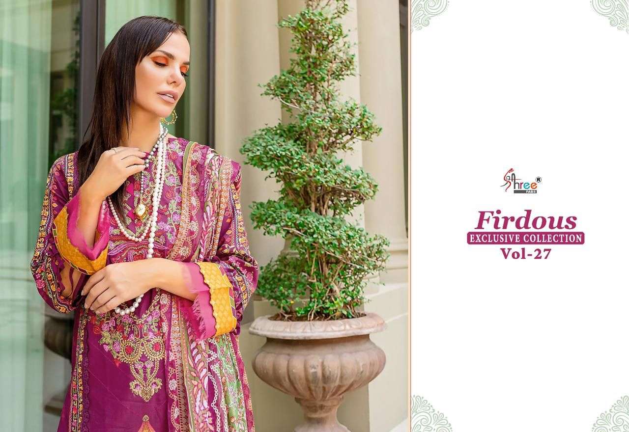 shree fabs firdous vol-27 3008-3015 series fancy designer pakistani salwar suits manufacturer surat