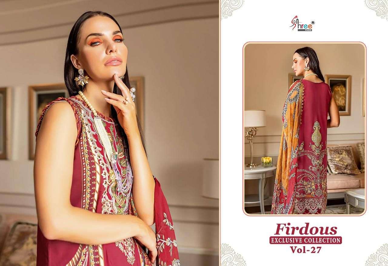 shree fabs firdous vol-27 3008-3015 series stylish look designer pakistani salwar suits in india