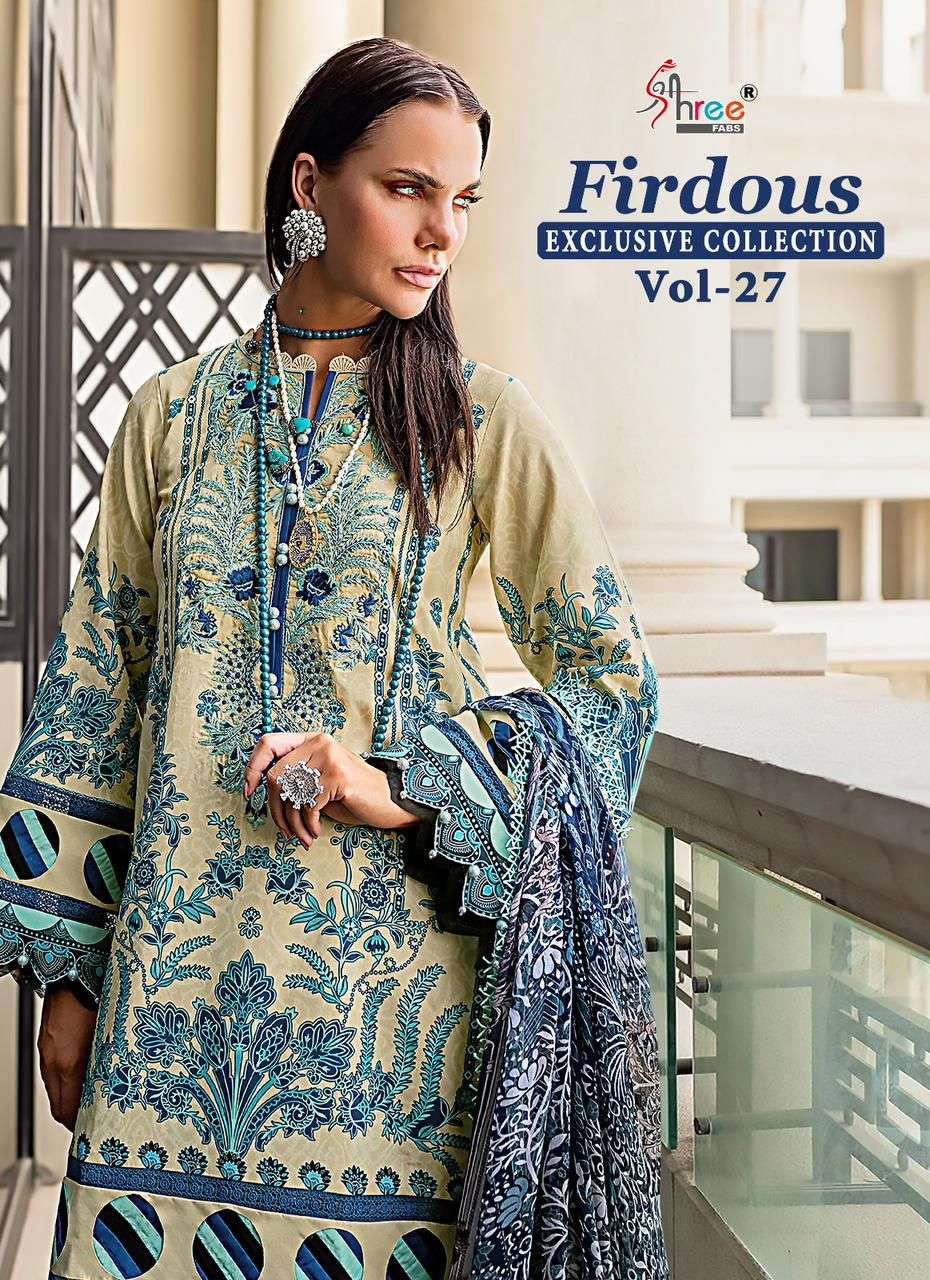 shree fabs firdous vol-27 3008-3015 series stylish look designer pakistani salwar suits in india