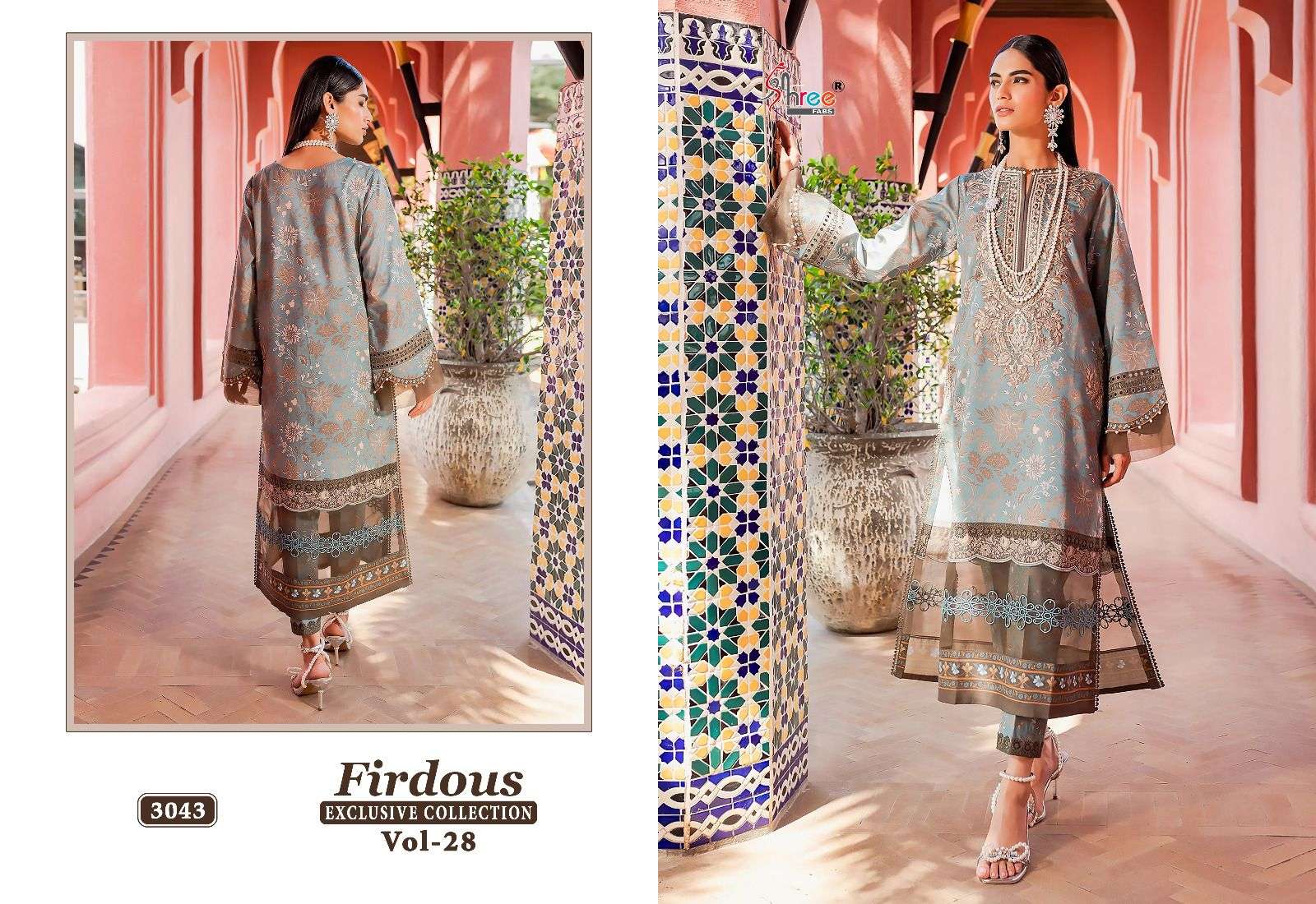 shree fabs firdous vol-28 3036-3043 series trendy designer pakistani salwar suits catalogue manufacturer surat 