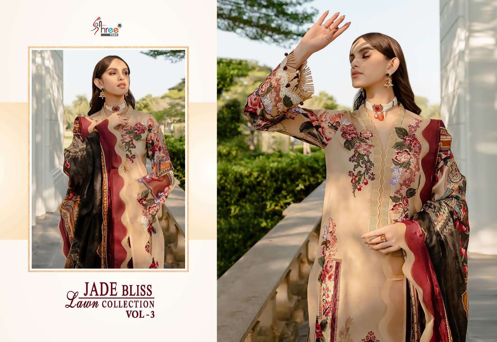 shree fabs jade bliss vol-3 2583-2589 series trendy designer pakistani salwar suits dress material catalogue surat 