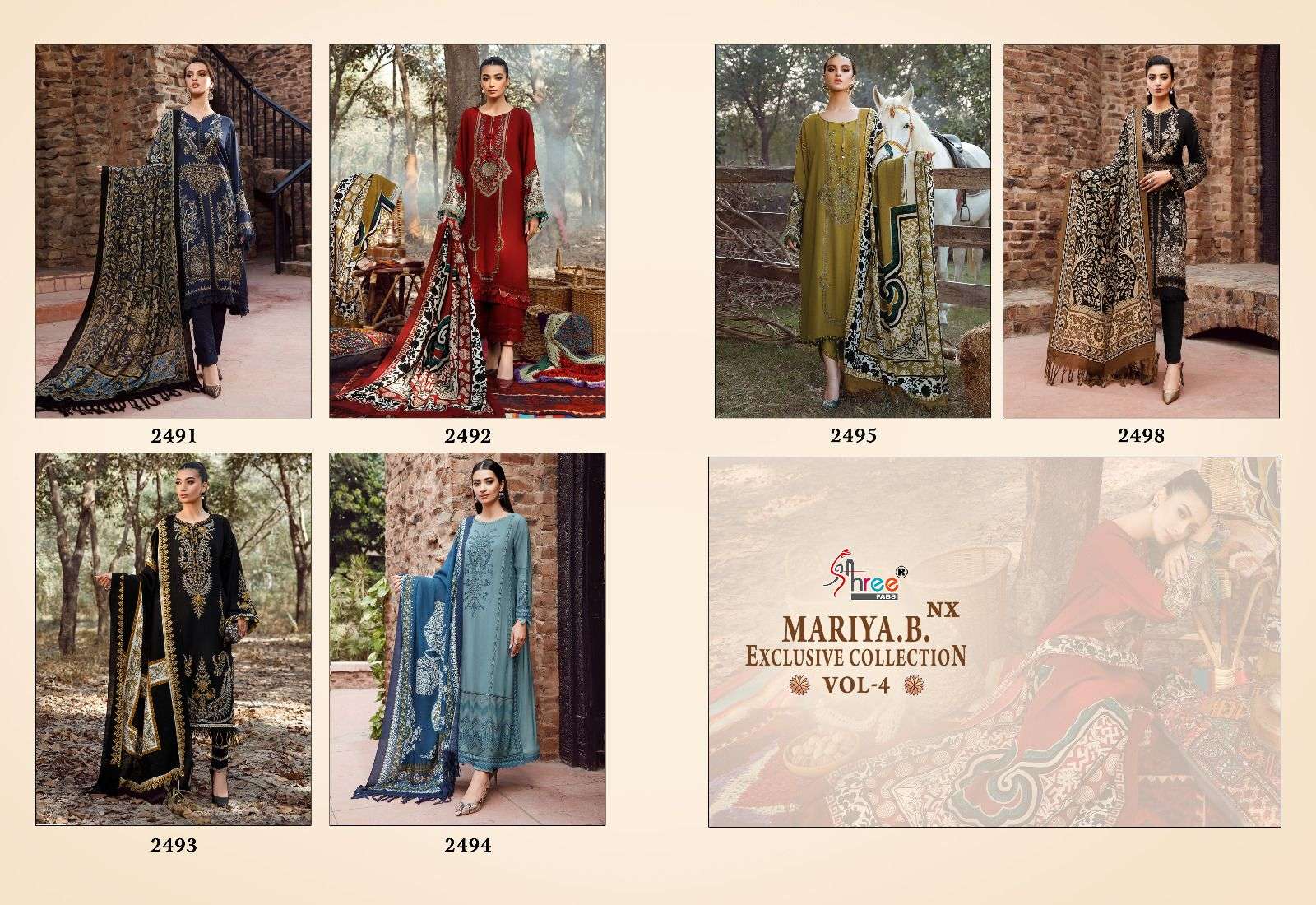 shree fabs mariya b vol-4 nx pakistani salwar kameez catalogue manufacturer surat