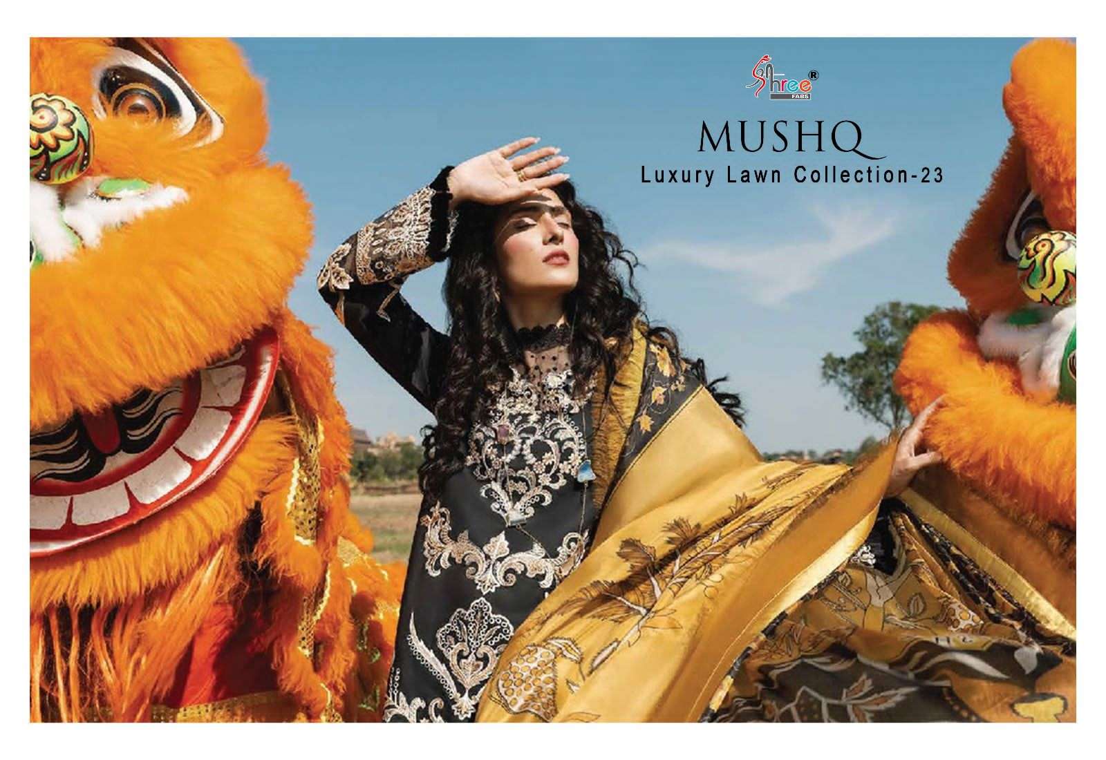 shree fabs mushq luxury lawn collection 2023 wholesale pakistani salwar kameez surat